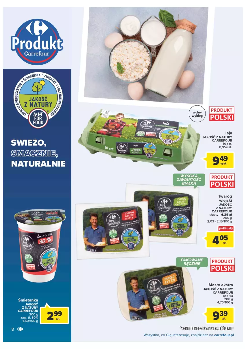 Gazetka promocyjna Carrefour - Gazetka Produkty Carrefour w mądrej cenie - ważna 06.09 do 17.09.2022 - strona 8 - produkty: Jaja, Kret, Masło, Twaróg