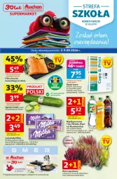 Gazetka promocyjna Auchan - Gazetka 30 Lat Supermarket Auchan - Gazetka - ważna od 09.09 do 09.09.2026 - strona 1 - produkty: Sos, Ser, Gra, Papier, Ogórek, Mirinda, Pepsi, Czekolada, Napój gazowany, Napój, Milka, Fa