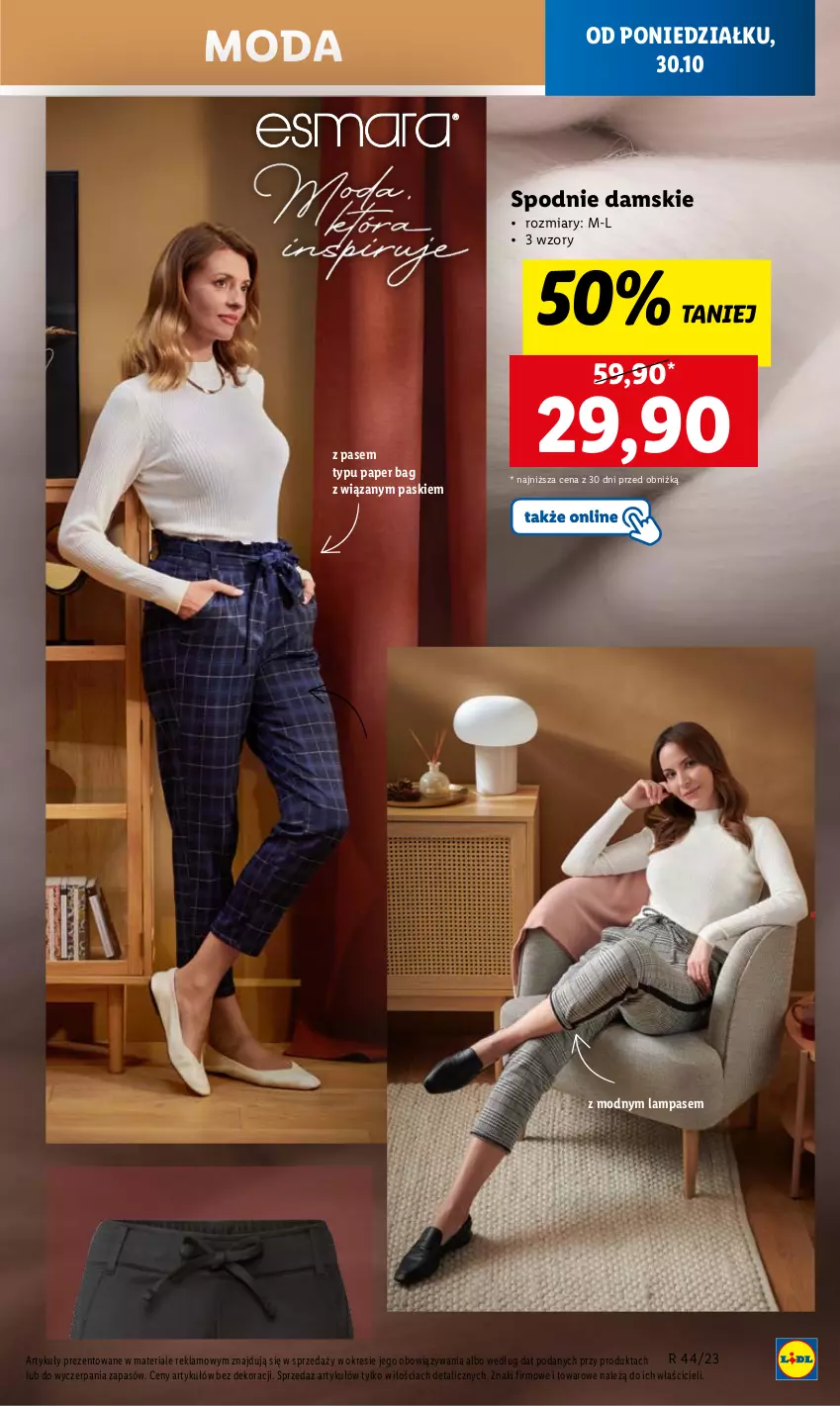 Gazetka promocyjna Lidl - GAZETKA - ważna 30.10 do 31.10.2023 - strona 23 - produkty: Lampa, Moda, Spodnie