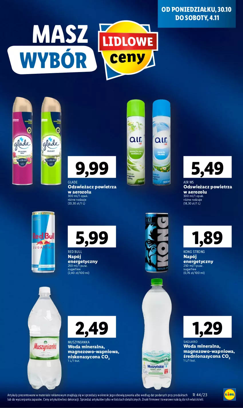 Gazetka promocyjna Lidl - GAZETKA - ważna 30.10 do 31.10.2023 - strona 27 - produkty: Magnez, Mus, Muszynianka, Napój, Napój energetyczny, Red Bull, Woda, Woda mineralna