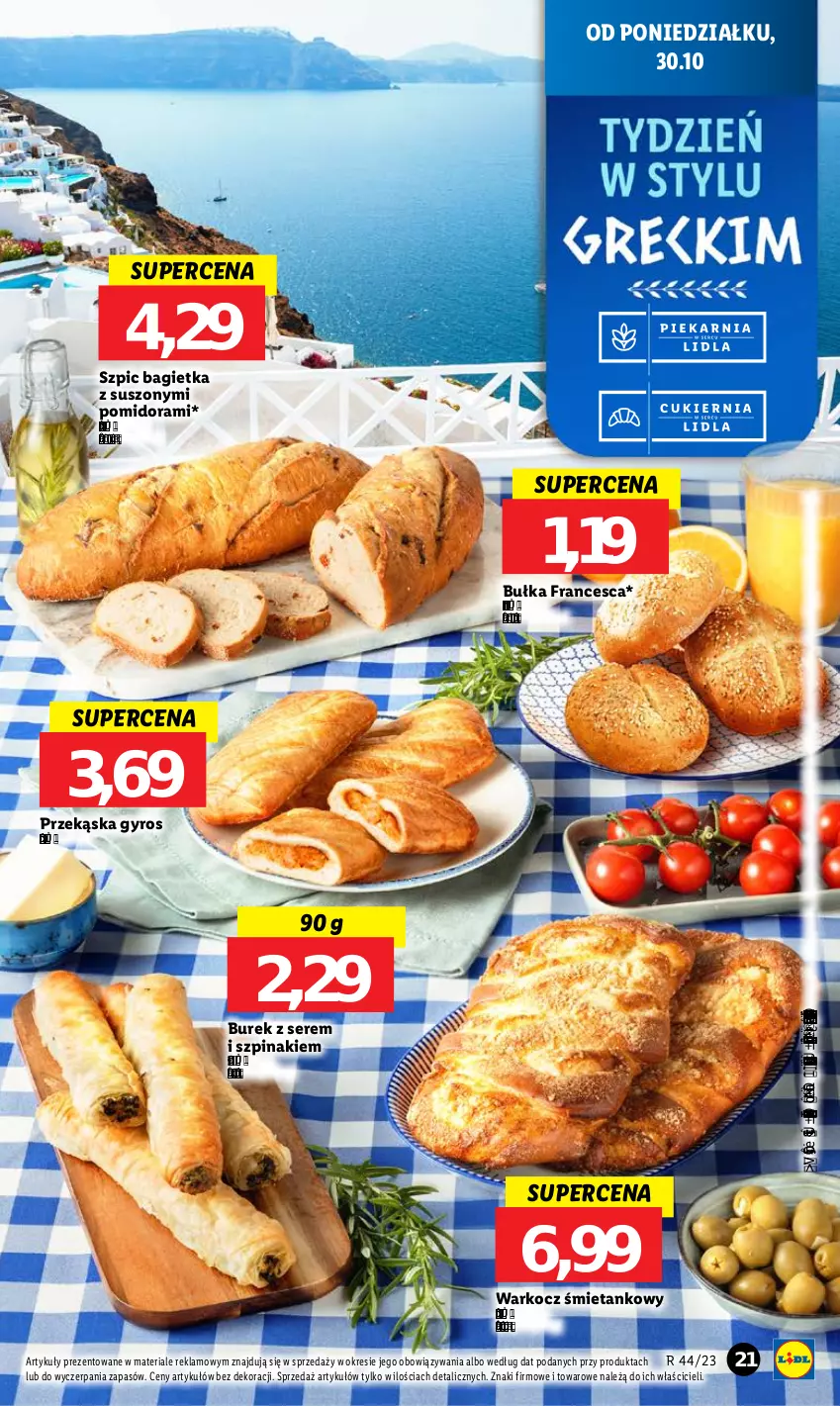 Gazetka promocyjna Lidl - GAZETKA - ważna 30.10 do 31.10.2023 - strona 35 - produkty: Bagietka, Bułka, Gyros, Koc, Piec, Ser, Szpic, Szpinak