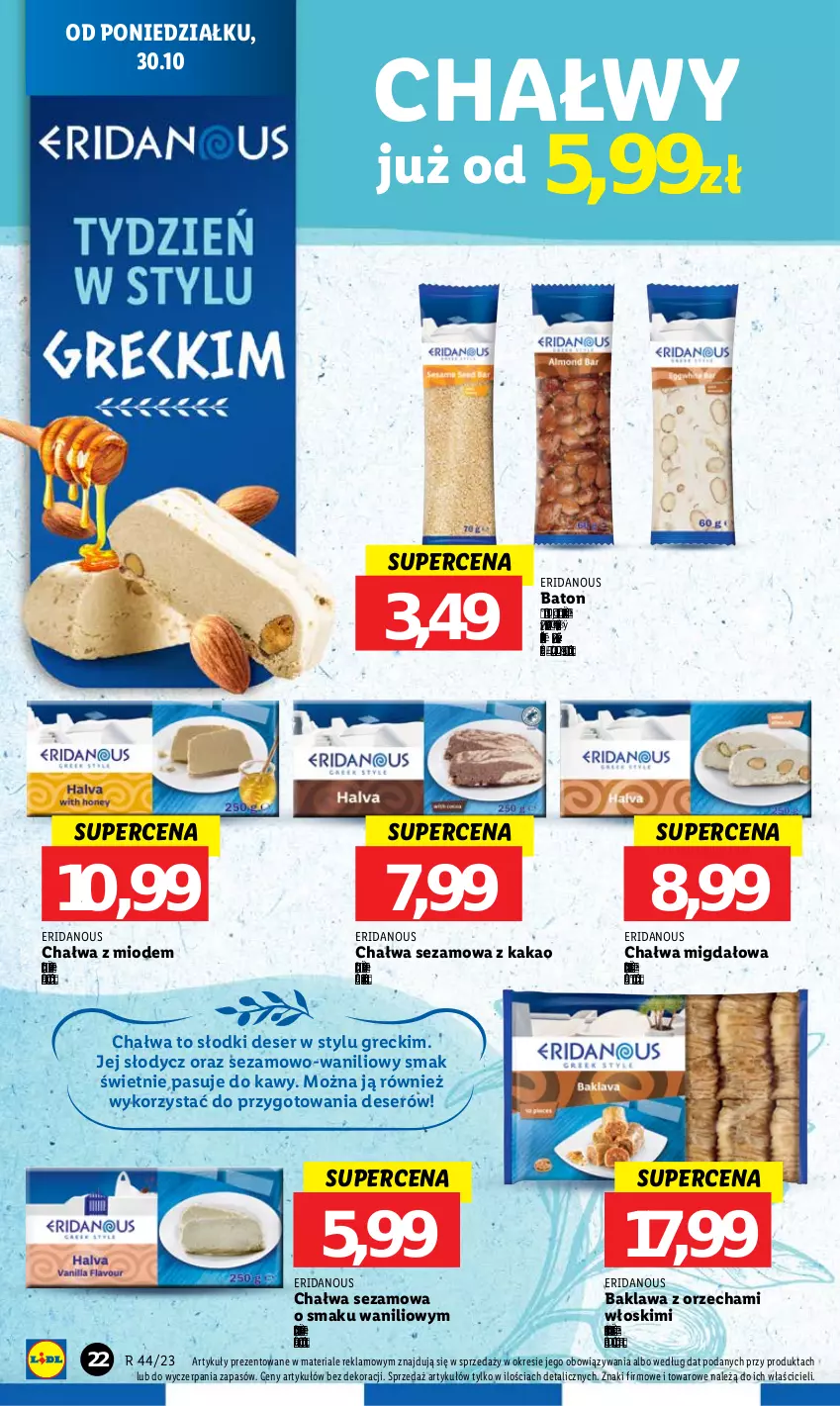 Gazetka promocyjna Lidl - GAZETKA - ważna 30.10 do 31.10.2023 - strona 36 - produkty: Baton, Chałwa, Deser, Kakao, Ser, Sezam