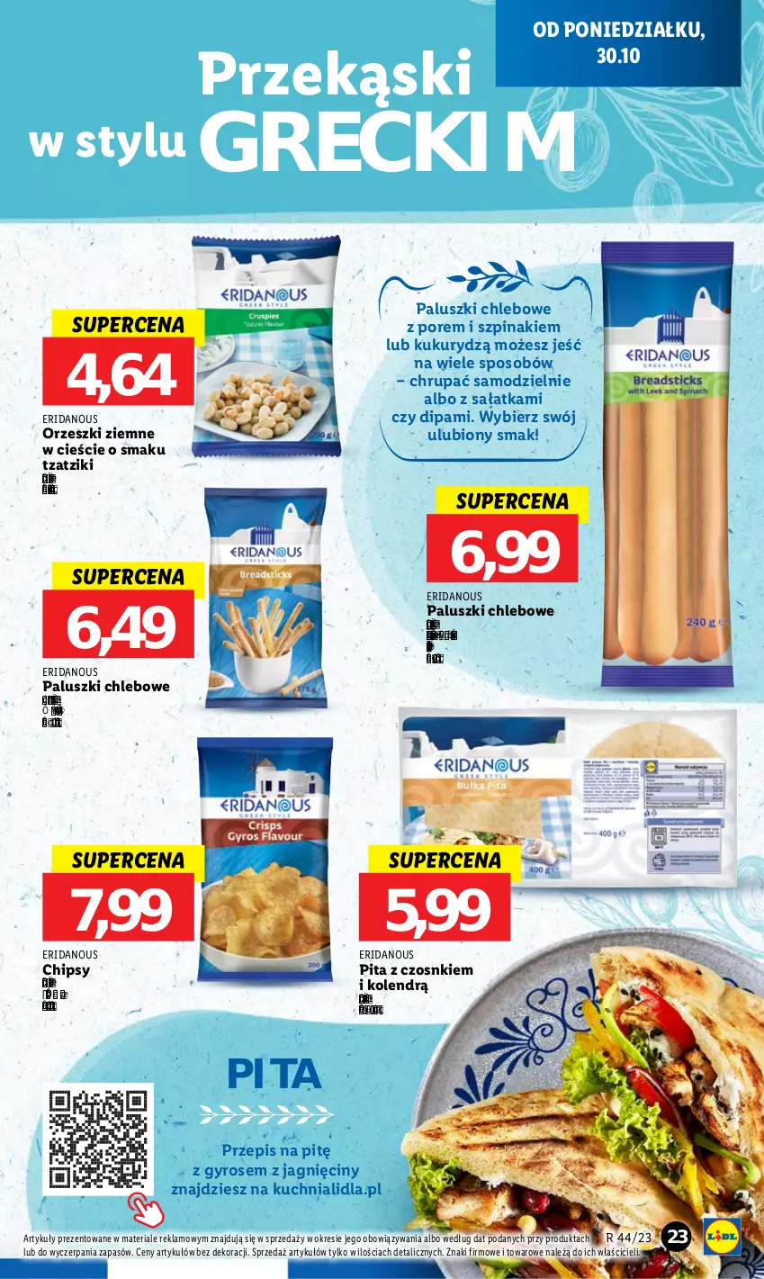 Gazetka promocyjna Lidl - GAZETKA - ważna 30.10 do 31.10.2023 - strona 37 - produkty: Chipsy, Chleb, Gyros, Kuchnia, Orzeszki, Orzeszki ziemne, Por, Sałat, Sałatka, Szpinak