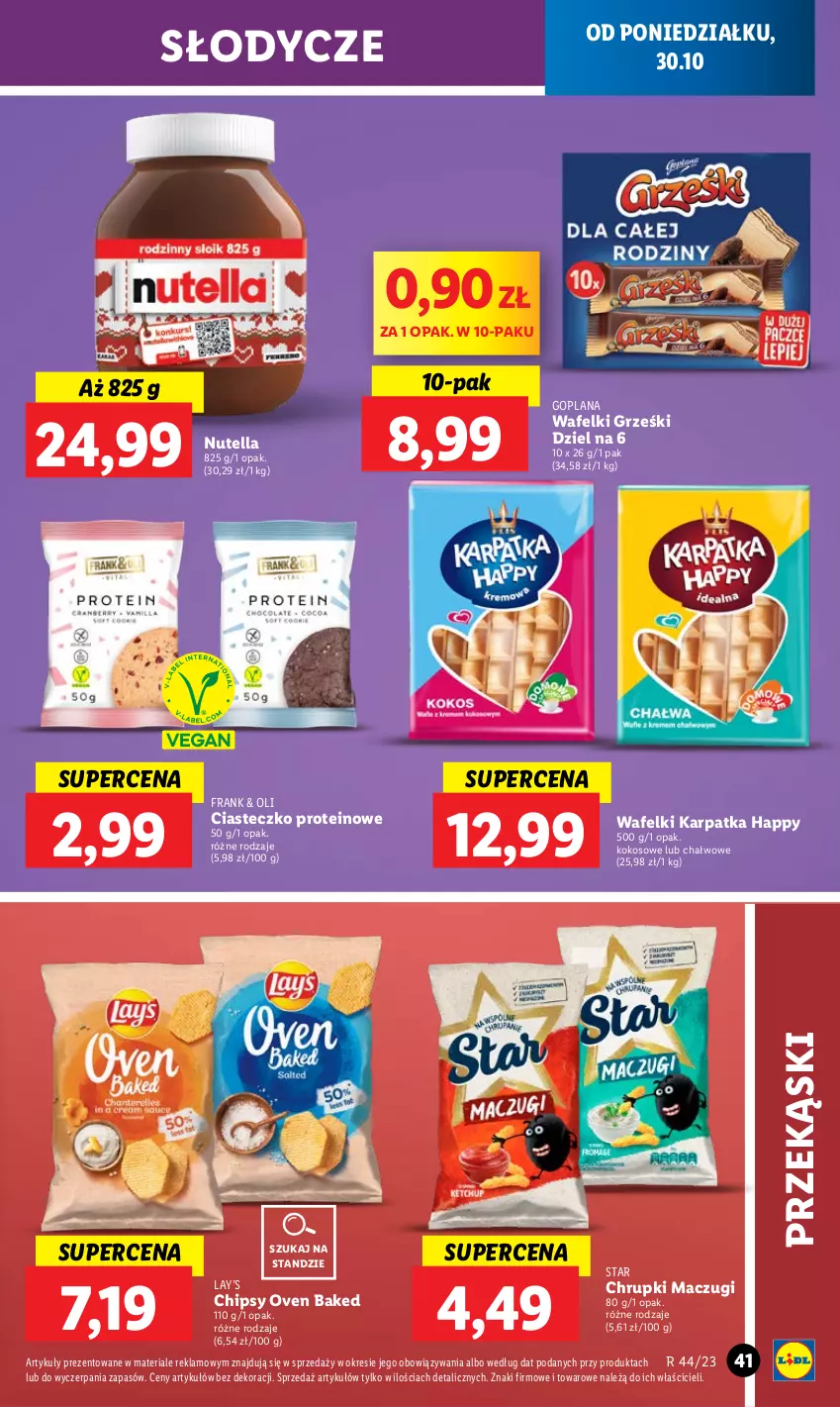 Gazetka promocyjna Lidl - GAZETKA - ważna 30.10 do 31.10.2023 - strona 55 - produkty: Chipsy, Chrupki, Goplana, Grześki, Karp, Kokos, LANA, Lay’s, Nutella