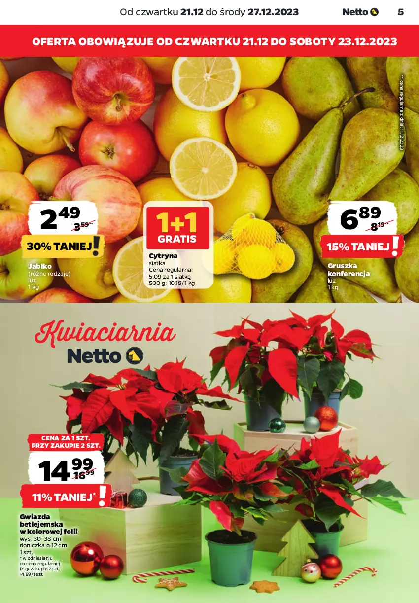 Gazetka promocyjna Netto - Artykuły spożywcze - ważna 21.12 do 27.12.2023 - strona 5 - produkty: Gwiazda, Siatka