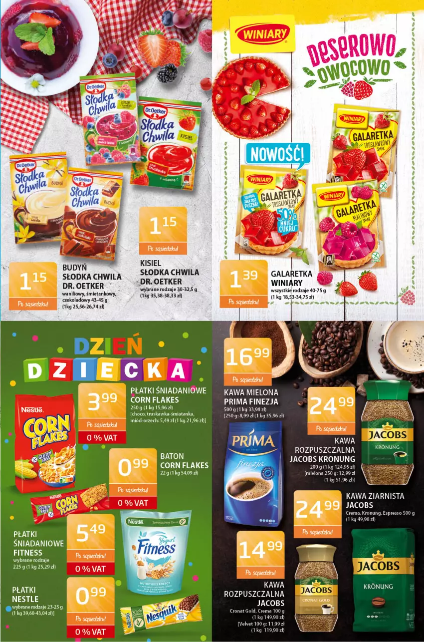 Gazetka promocyjna ABC - Gazetka - ważna 20.05 do 02.06.2022 - strona 3 - produkty: Baton, Corn flakes, Danio, Dr. Oetker, Fa, Gala, Galaretka, Jacobs, Kawa, Kawa mielona, Kawa ziarnista, Kisiel, Miód, Prima, Słodka Chwila, Velvet, Winiary