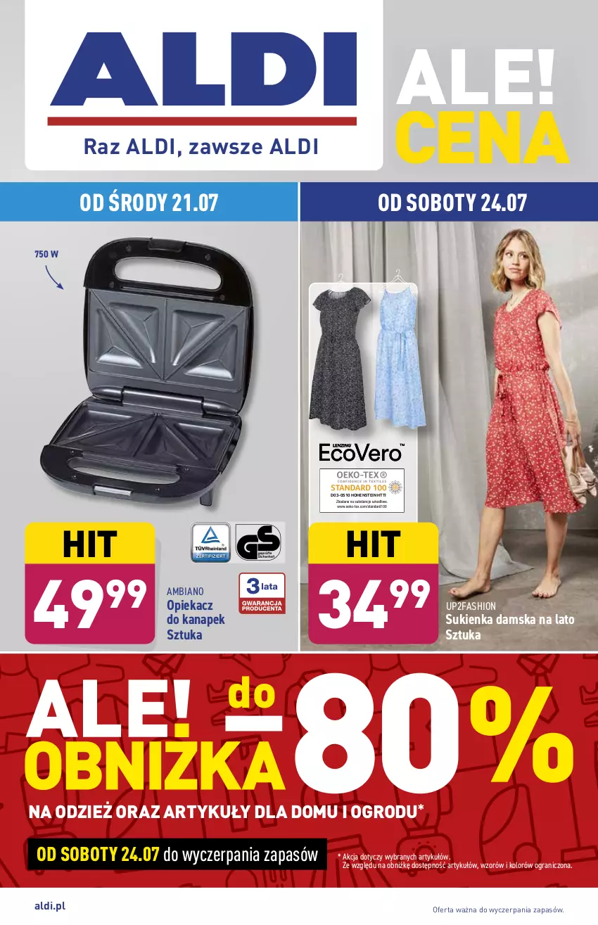 Gazetka promocyjna Aldi - ważna 21.07 do 28.07.2021 - strona 1 - produkty: Fa, Gra, Opiekacz do kanapek, Sukienka