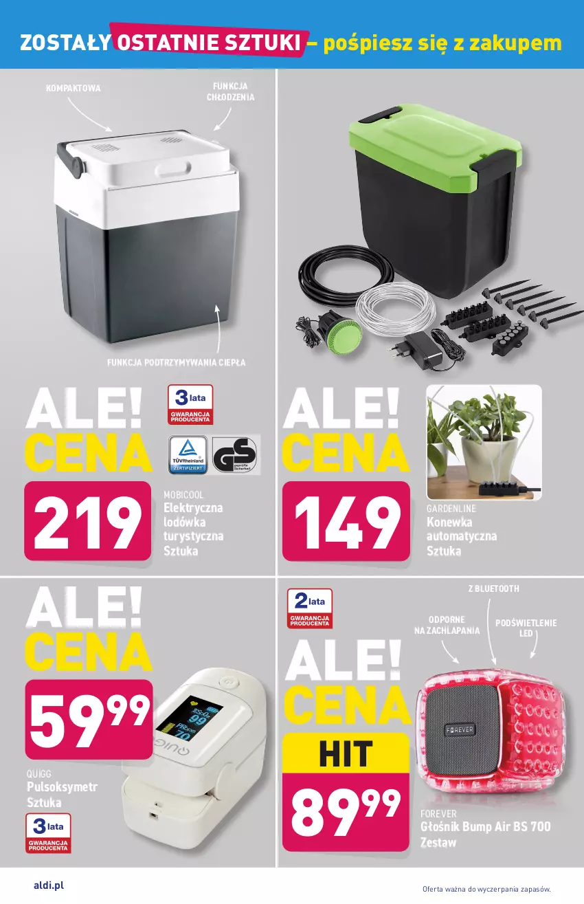 Gazetka promocyjna Aldi - ważna 21.07 do 28.07.2021 - strona 19 - produkty: BIC, Głośnik, Konewka, Lodówka, Por, Pulsoksymetr, Sok