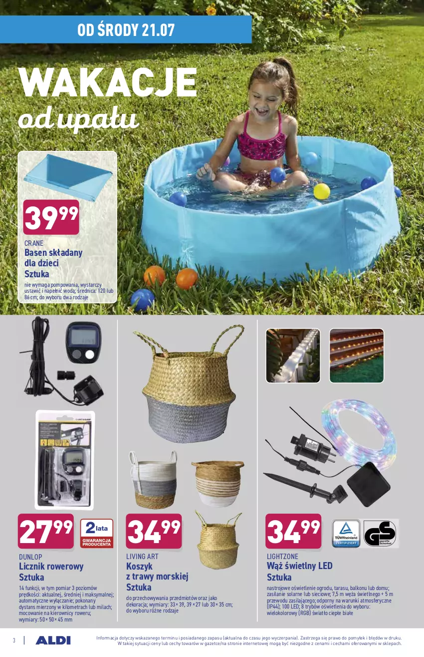 Gazetka promocyjna Aldi - ważna 21.07 do 28.07.2021 - strona 3 - produkty: Dzieci, Kosz, Por, Rower, Silan