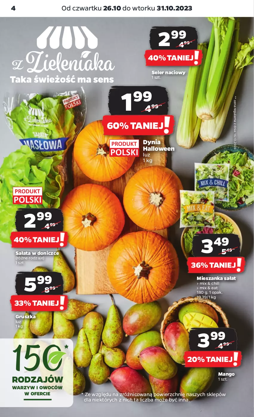 Gazetka promocyjna Netto - Artykuły spożywcze - ważna 26.10 do 01.11.2023 - strona 4 - produkty: Mango, Mieszanka sałat, Sałat, Seler naciowy