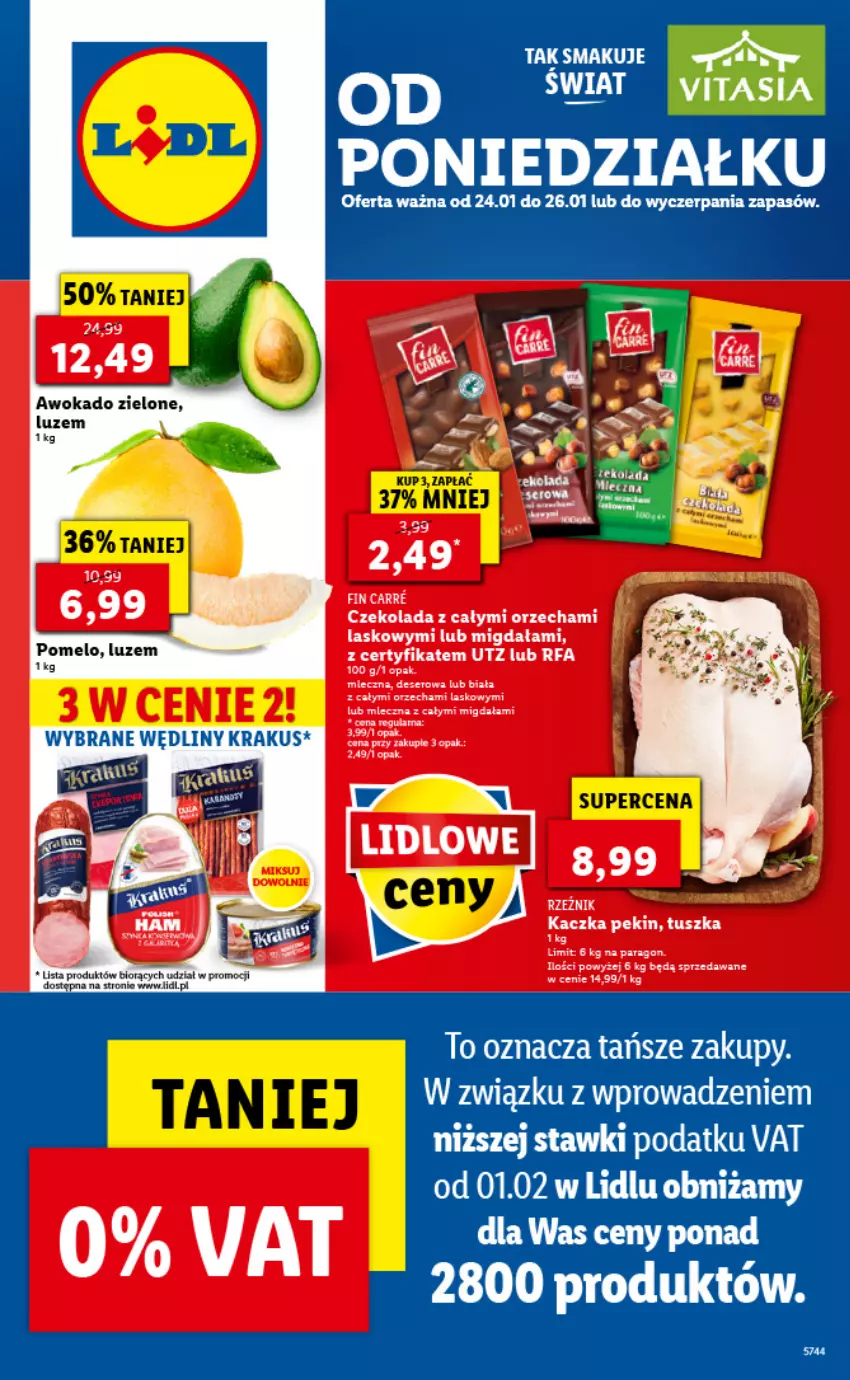 Gazetka promocyjna Lidl - GAZETKA - ważna 24.01 do 26.01.2022 - strona 1 - produkty: Krakus, Pomelo