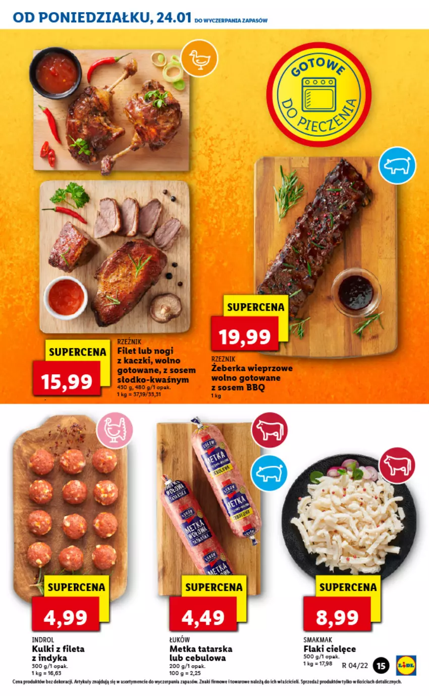 Gazetka promocyjna Lidl - GAZETKA - ważna 24.01 do 26.01.2022 - strona 15 - produkty: Fa, Flaki, Metka tatarska, Sos