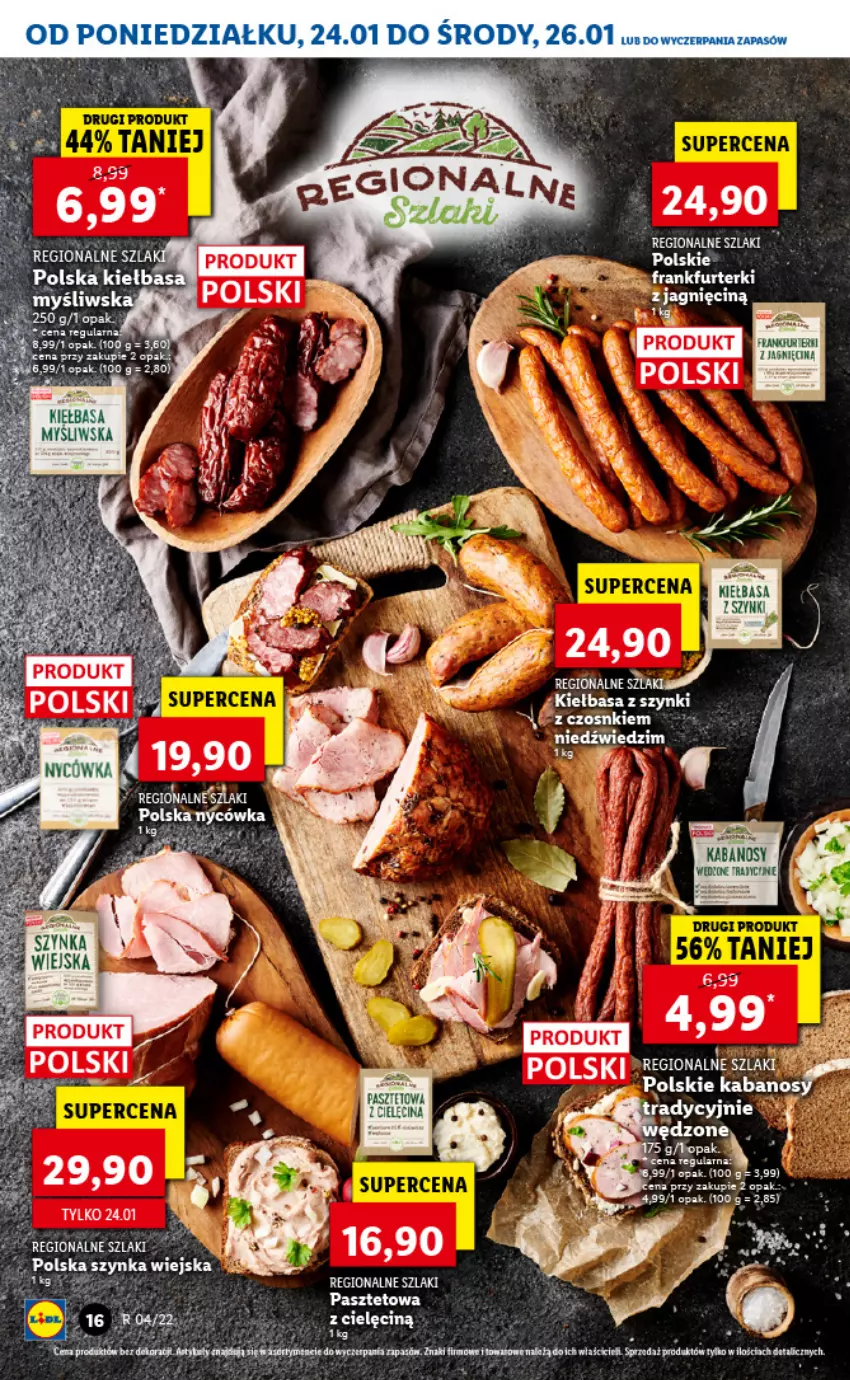 Gazetka promocyjna Lidl - GAZETKA - ważna 24.01 do 26.01.2022 - strona 16 - produkty: Kiełbasa, Pasztet, Puma, Szynka