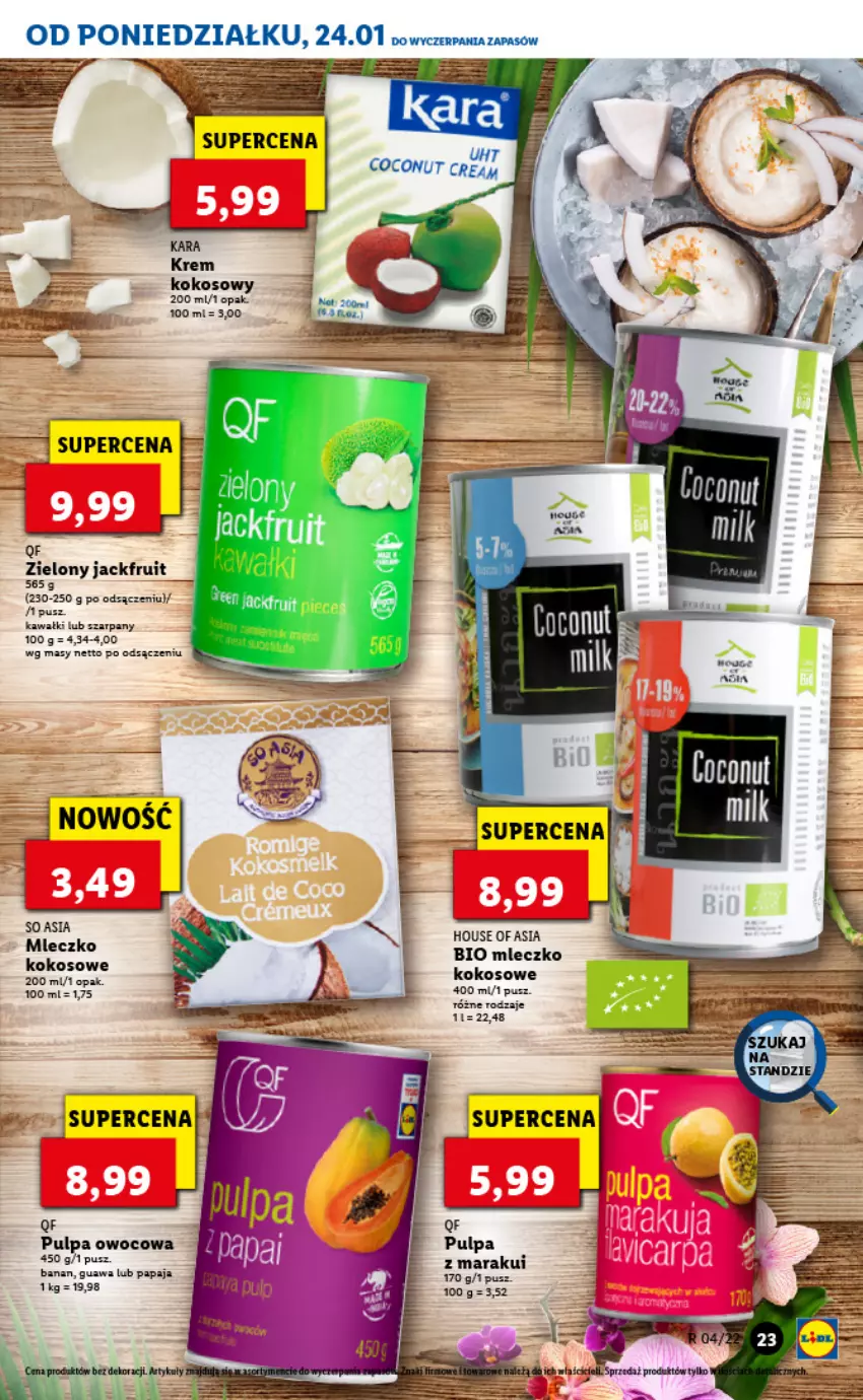 Gazetka promocyjna Lidl - GAZETKA - ważna 24.01 do 26.01.2022 - strona 23 - produkty: Kawa, Kokos, Mleczko, Papaja