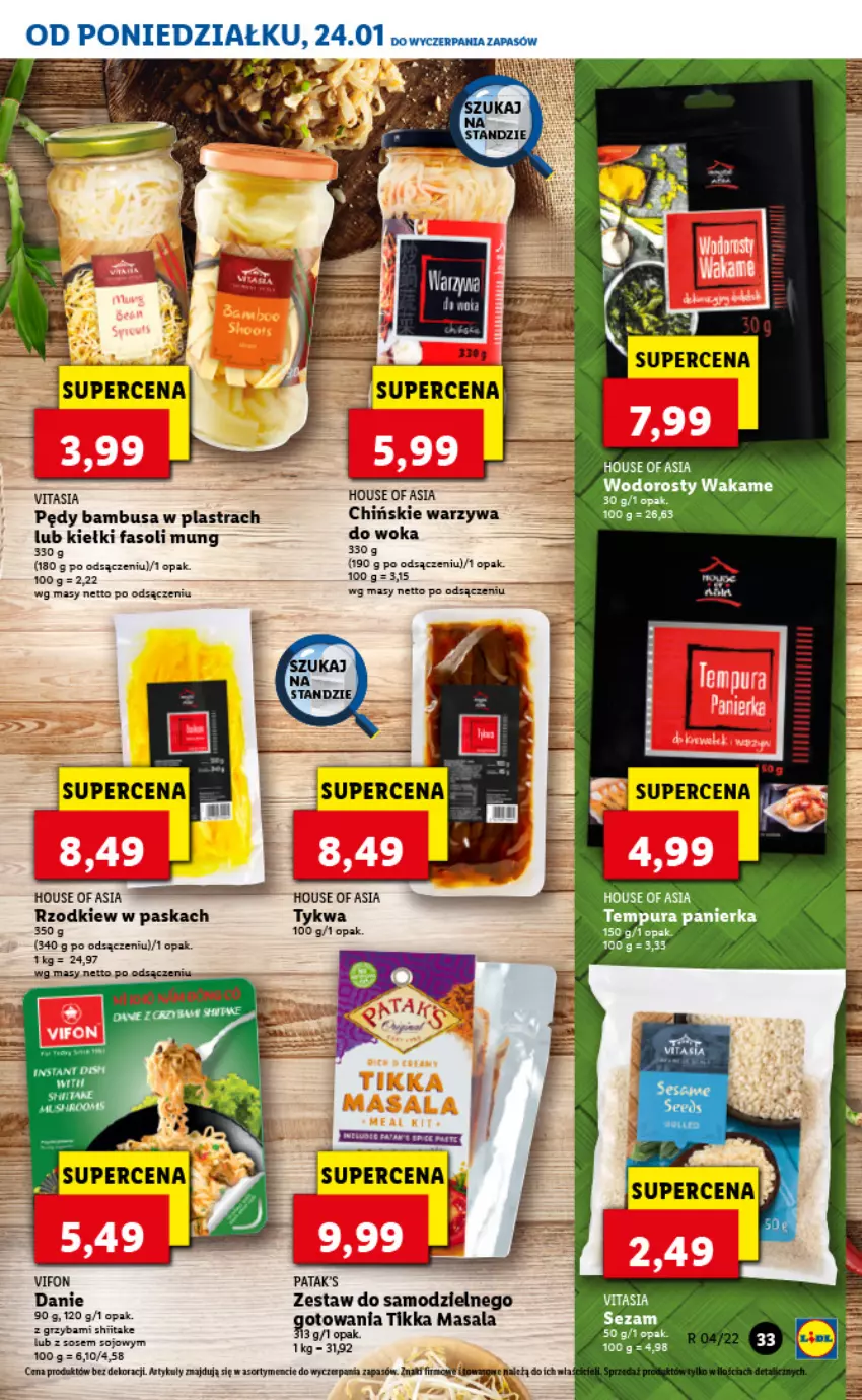 Gazetka promocyjna Lidl - GAZETKA - ważna 24.01 do 26.01.2022 - strona 33 - produkty: Fa, Fasoli mung, House of Asia, Kiełki, Patak's, Pędy bambusa, Pur, Warzywa