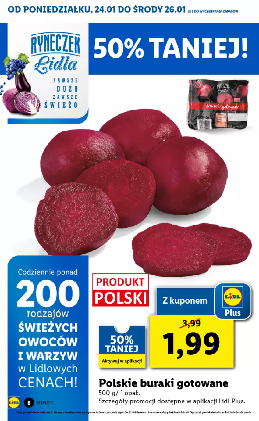 Gazetka promocyjna Lidl - GAZETKA - ważna 24.01 do 26.01.2022 - strona 8 - produkty: Buraki