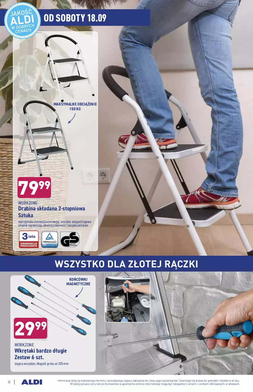 Gazetka promocyjna Aldi - OKAZJE DLA CIEBIE I DOMU - ważna 15.09 do 18.09.2021 - strona 10 - produkty: Drabina, Piec, Top, Wkręt