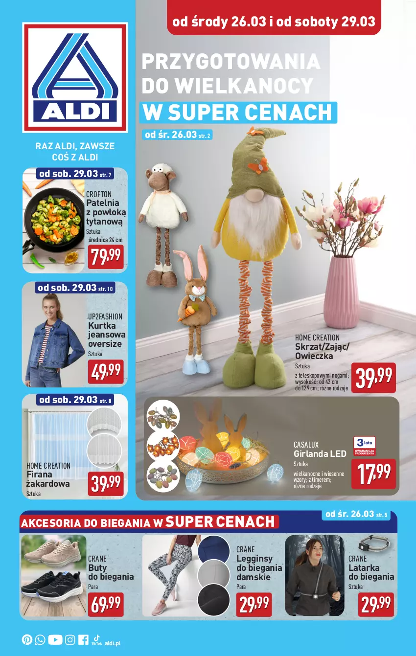 Gazetka promocyjna Aldi - Artykuły przemysłowe i tekstylia - ważna 26.03 do 29.03.2025 - strona 1 - produkty: Buty, Fa, Firana, Gin, Girlanda, Kurtka, Latarka, Legginsy, Patelnia, Skrzat, Sok, Tarka, Teleskop, Tytan