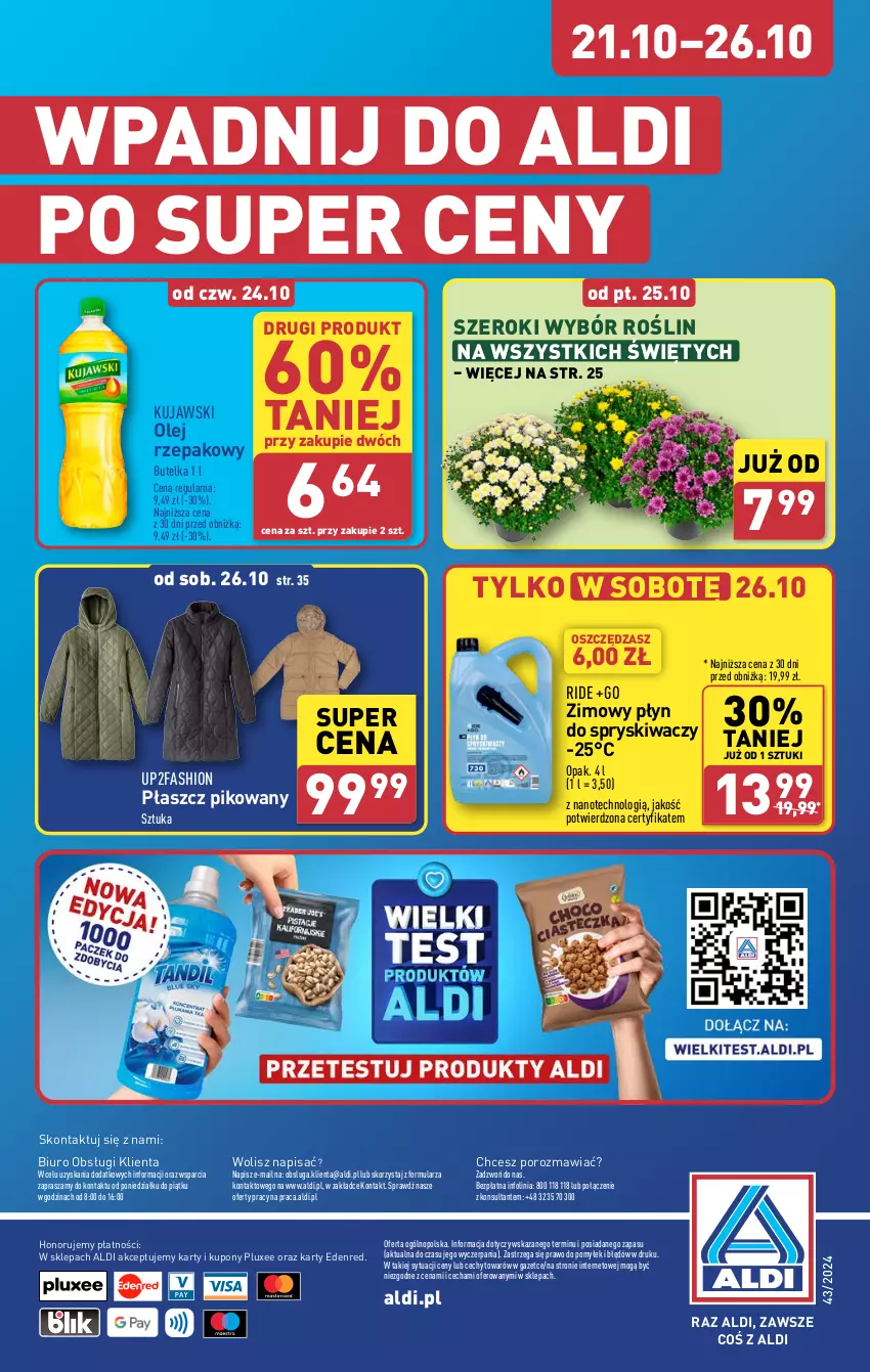 Gazetka promocyjna Aldi - Pełna oferta - ważna 21.10 do 26.10.2024 - strona 38 - produkty: Biuro, Fa, Kujawski, O nas, Olej, Olej rzepakowy, Płaszcz, Płyn do spryskiwaczy, Por