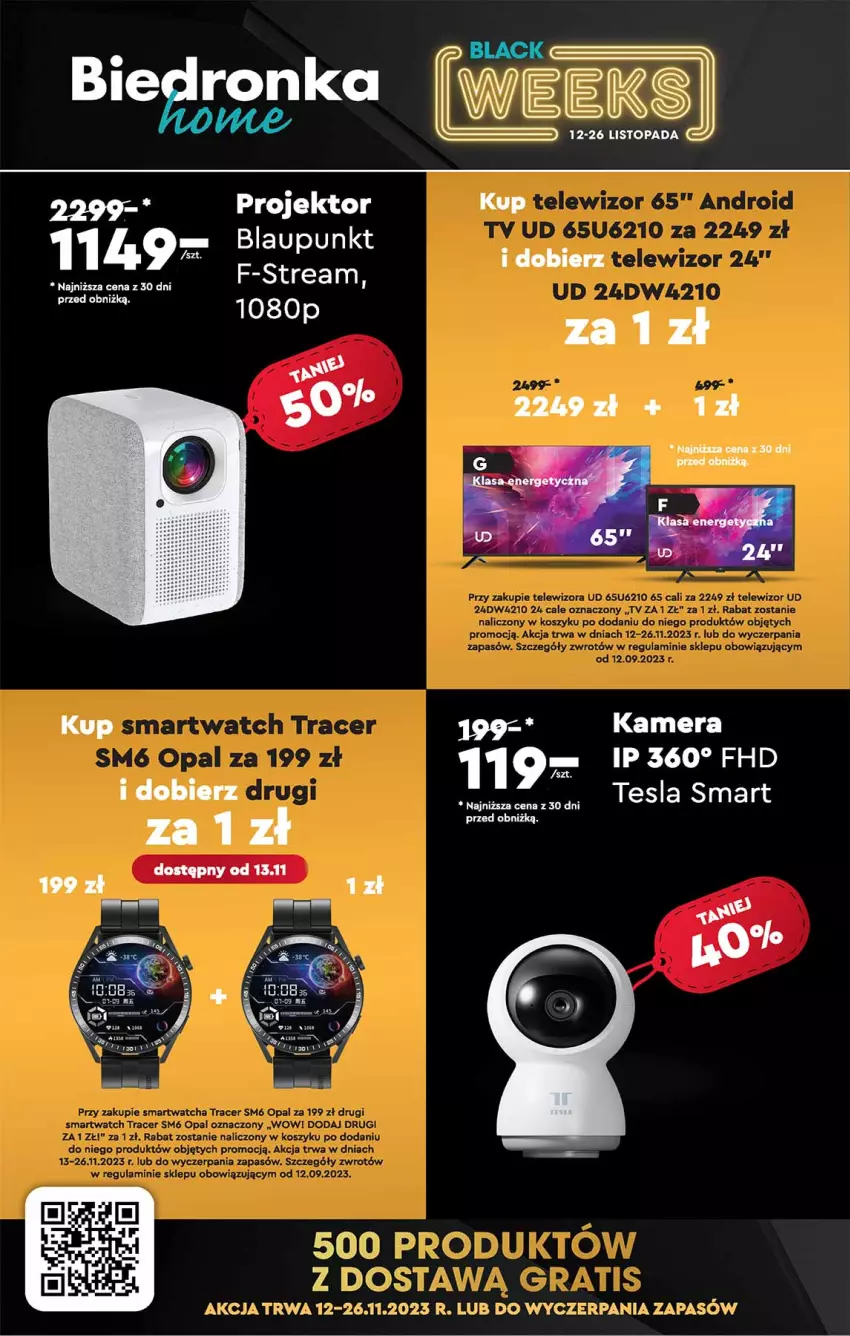 Gazetka promocyjna Biedronka - Od czwartku - ważna 16.11 do 22.11.2023 - strona 60 - produkty: Acer, Dron, Kamera, Kosz, Lack, Smartwatch, Telewizor, Tesla, Top