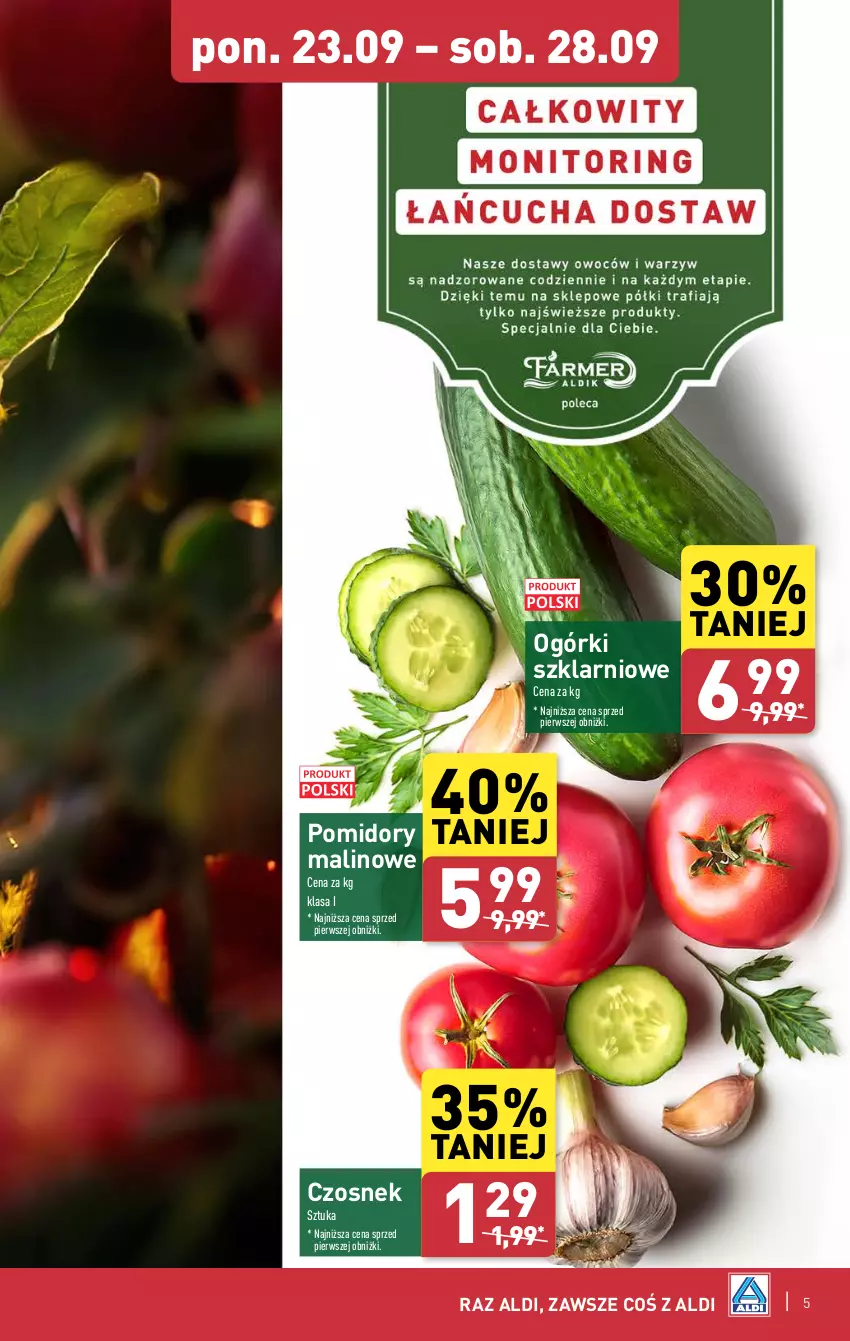 Gazetka promocyjna Aldi - Pełna oferta - ważna 23.09 do 28.09.2024 - strona 5 - produkty: Czosnek, Pomidory