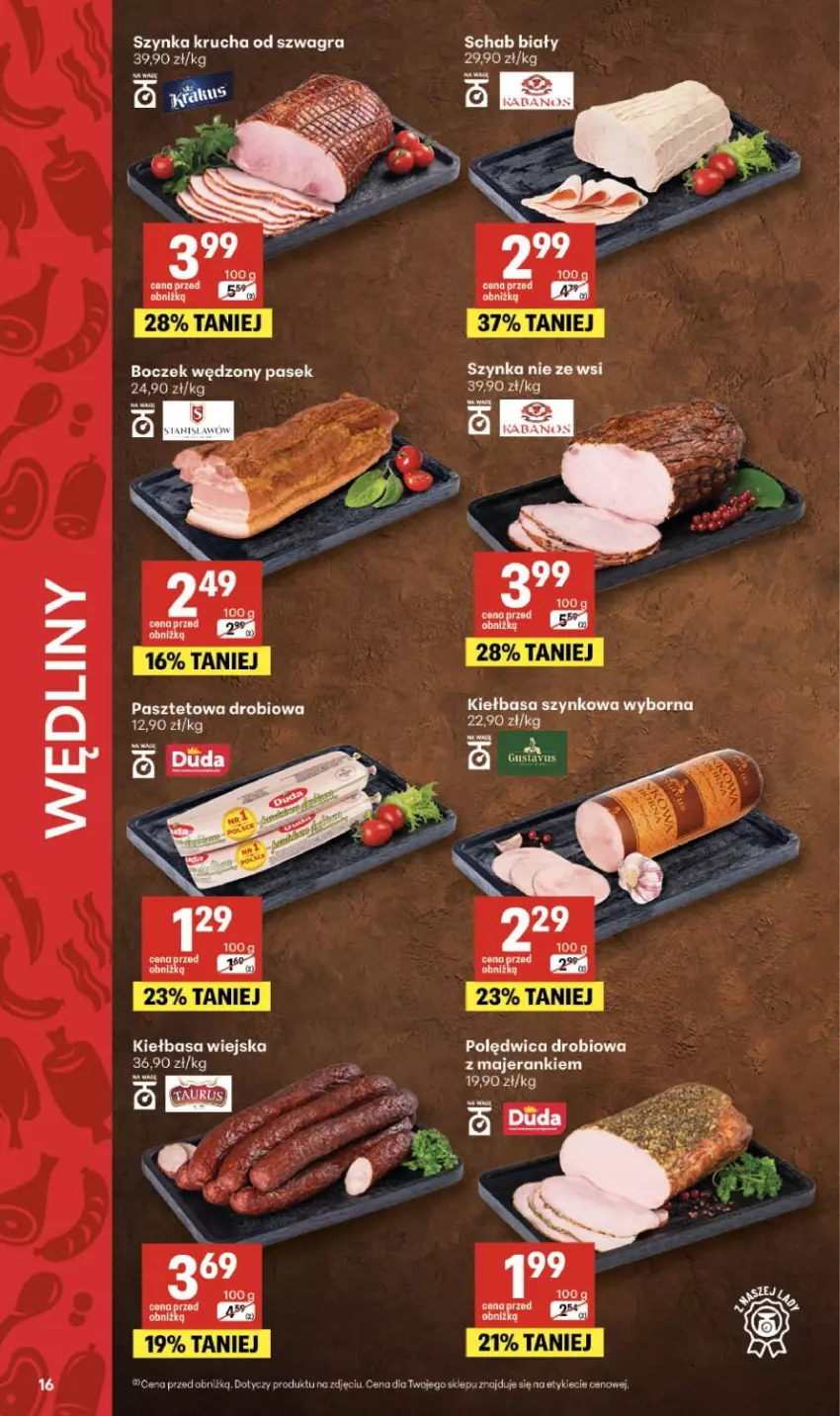 Gazetka promocyjna Delikatesy Centrum - Franczyza DC21 Czwartek - ważna 21.05 do 27.05.2026 - strona 16 - produkty: Boczek, Gra, Kiełbasa, Kiełbasa szynkowa, Kiełbasa wiejska, LG, Pasek, Polędwica, Szynka
