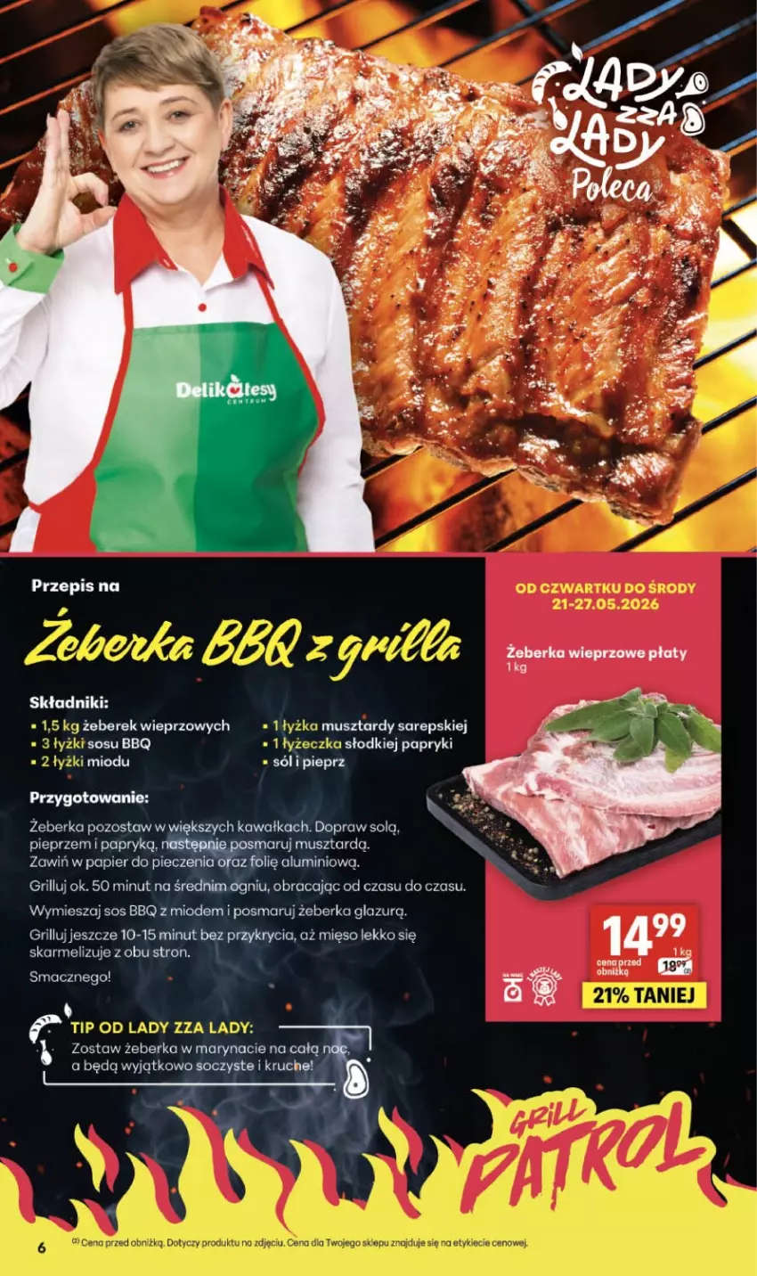 Gazetka promocyjna Delikatesy Centrum - Franczyza DC21 Czwartek - ważna 21.05 do 27.05.2026 - strona 6 - produkty: Grill, Kawa, Lazur, Mięso, Mus, Papier, Papier do pieczenia, Piec, Pieprz, Sól, Sos
