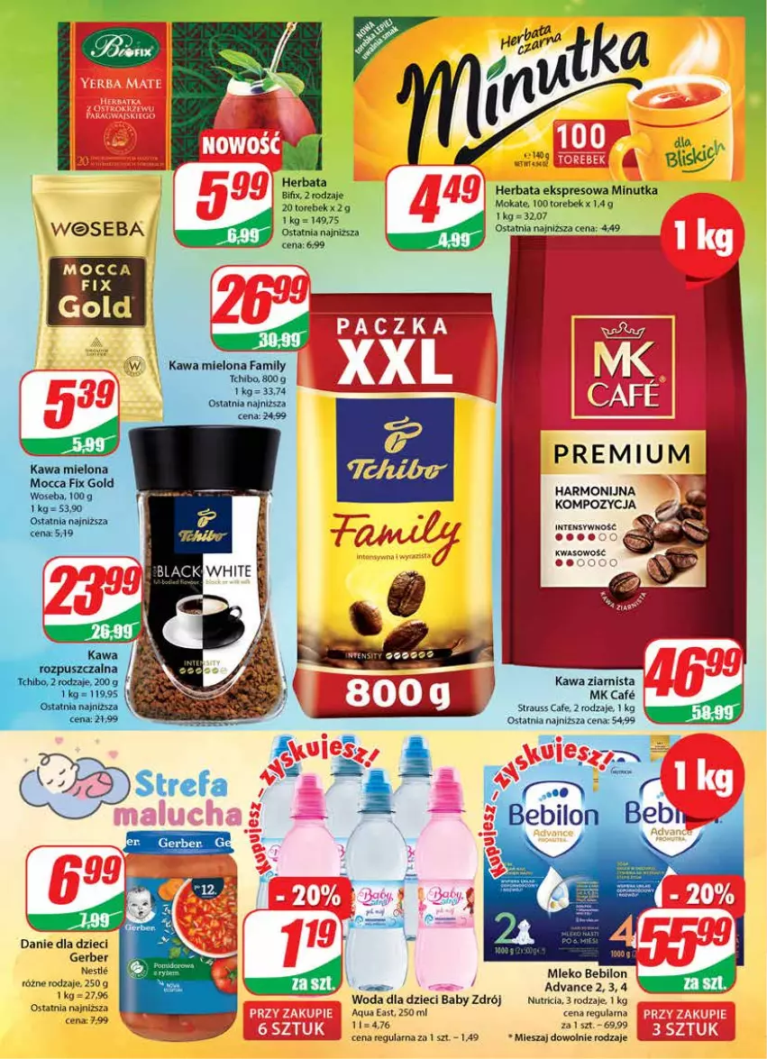 Gazetka promocyjna Dino - G23 - ważna 07.06 do 13.06.2023 - strona 4 - produkty: BEBILON, Danie dla dzieci, Dzieci, Gerber, Herbata, Kawa, Kawa ziarnista, Kiwi, Mleko, Mleko Bebilon, Woda