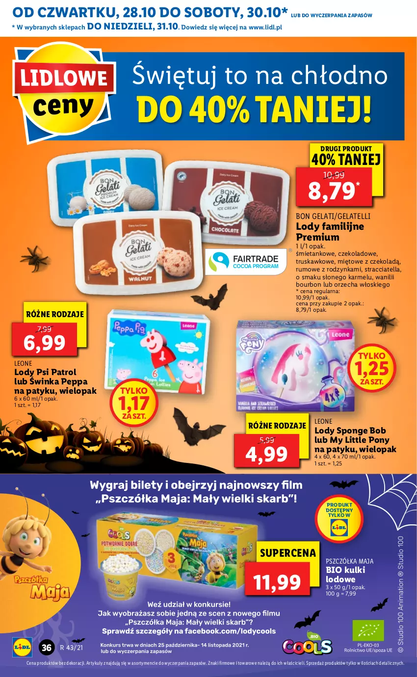 Gazetka promocyjna Lidl - GAZETKA - ważna 28.10 do 31.10.2021 - strona 36 - produkty: Bourbon, Fa, Inka, Leon, Lody, My Little Pony, Rum