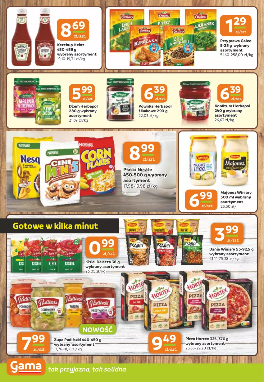 Gazetka promocyjna Gama - Gazetka Gama - ważna 04.09 do 16.09.2025 - strona 8 - produkty: Delecta, Dżem, Heinz, Herbapol, Hortex, Ketchup, Kisiel, Majonez, Pizza, Pudliszki, Winiary, Zupa