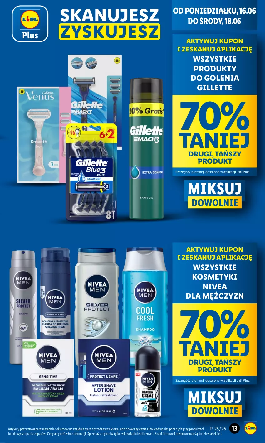 Gazetka promocyjna Lidl - GAZETKA - ważna 16.06 do 18.06.2025 - strona 13 - produkty: Gillette, Nivea