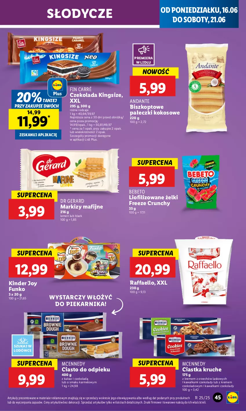 Gazetka promocyjna Lidl - GAZETKA - ważna 16.06 do 18.06.2025 - strona 55 - produkty: Ciastka, Czekolada, Dr Gerard, Fa, Kakao, Kawa, Kinder, Kokos, Lack, Piekarnik, Raffaello