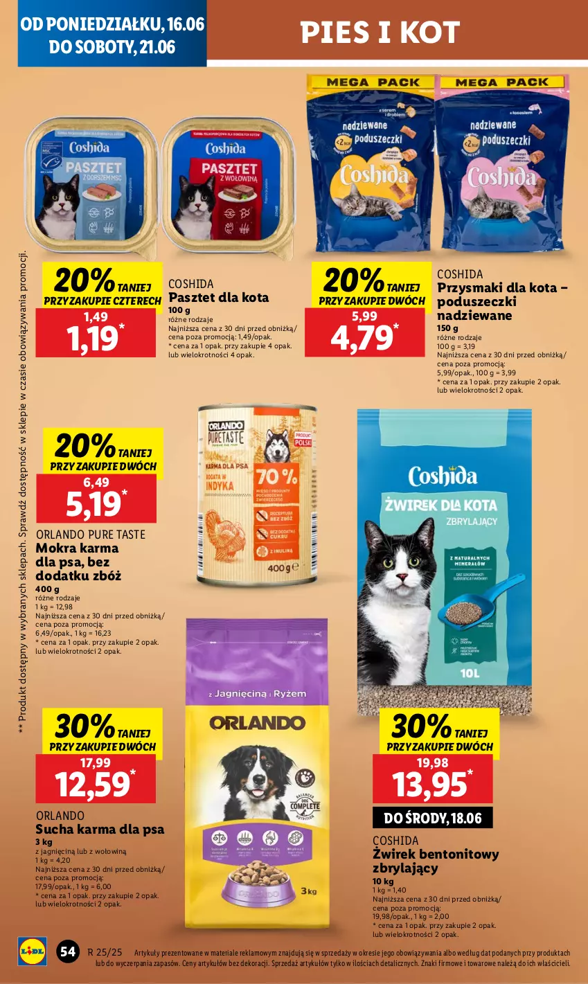Gazetka promocyjna Lidl - GAZETKA - ważna 16.06 do 18.06.2025 - strona 64 - produkty: Mokra karma, Pasztet, Przysmaki, Pur, Sucha karma
