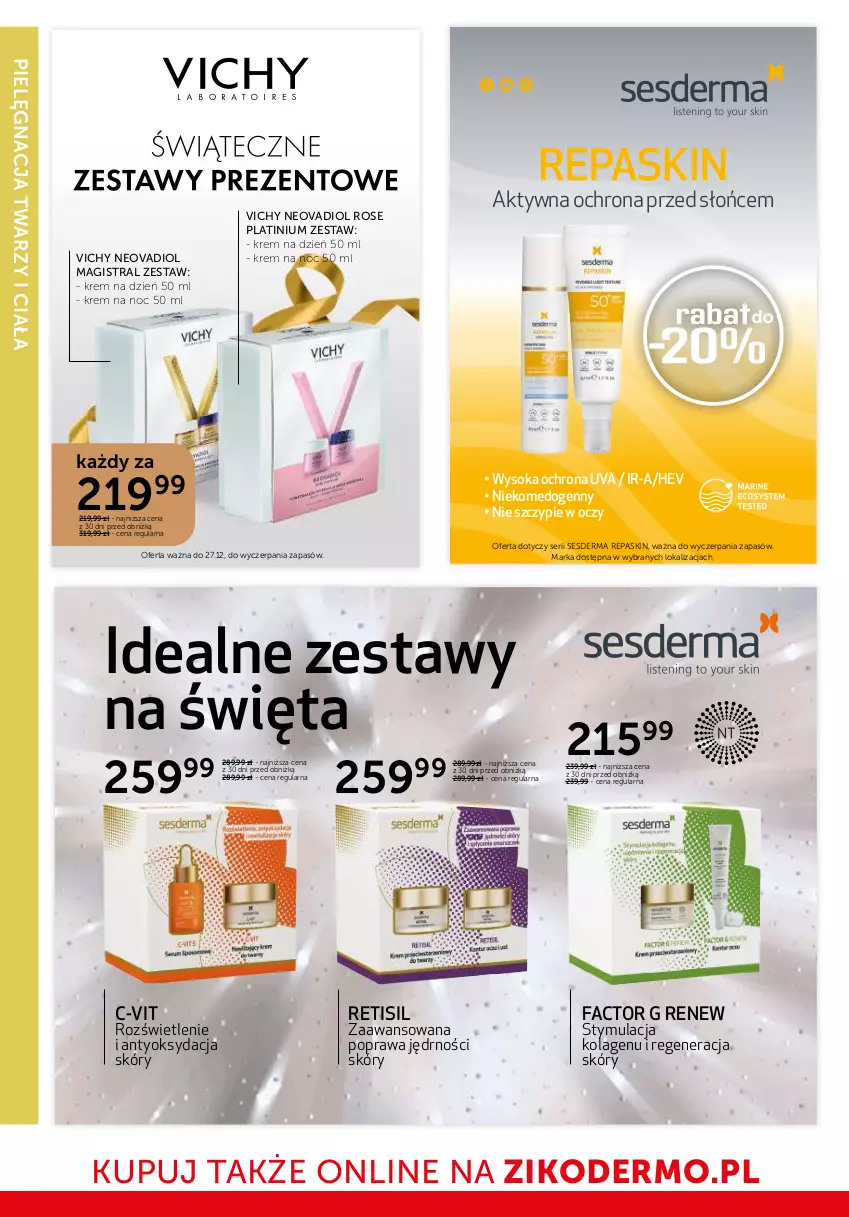 Gazetka promocyjna Ziko - Gazetka Ziko Dermo - ważna 11.12 do 28.12.2025 - strona 20 - produkty: Fa, Kolagen, Krem na dzień, Krem na noc, Ser, Sesderma, Sok, Vichy