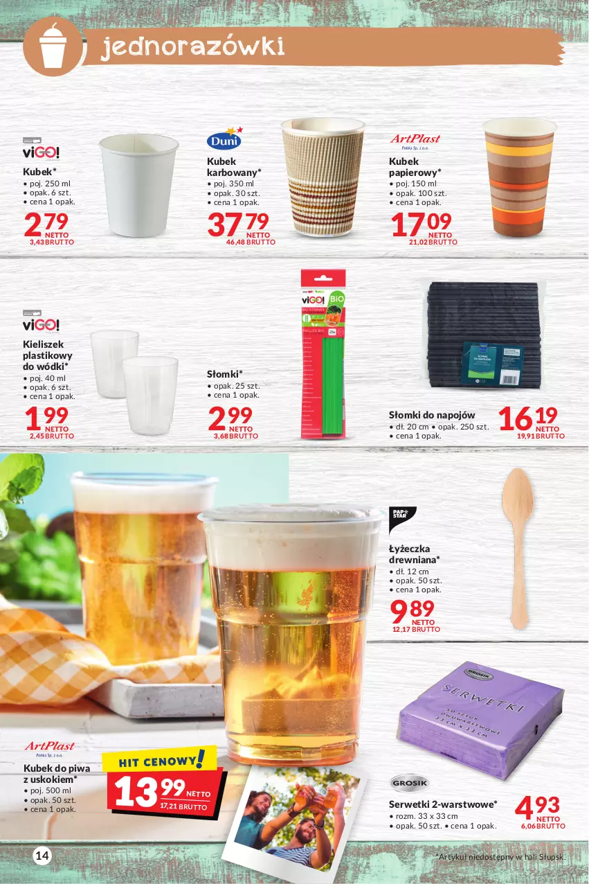 Gazetka promocyjna Makro - Sezon grillowy czas start! - oferta z alkoholem - ważna 18.04 do 30.04.2023 - strona 14 - produkty: Kieliszek, Kubek, Kubek papierowy, Papier, Piwa, Ser, Serwetki, Słomki do napojów