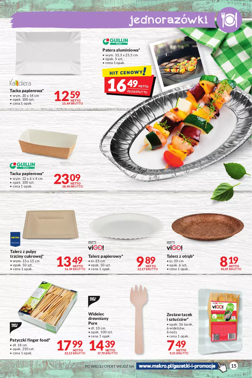 Gazetka promocyjna Makro - Sezon grillowy czas start! - oferta z alkoholem - ważna 18.04 do 30.04.2023 - strona 15 - produkty: Noż, Papier, Pur, Talerz, Talerz papierowy, Tera, Widelec