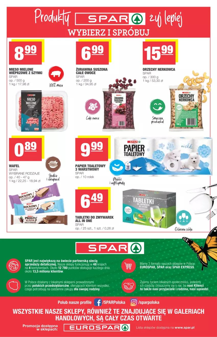 Gazetka promocyjna Spar - Spar - ważna 21.04 do 27.04.2021 - strona 8 - produkty: Lion, Mięso, Mięso mielone, O nas, Owoce, Papier, Papier toaletowy, Tablet