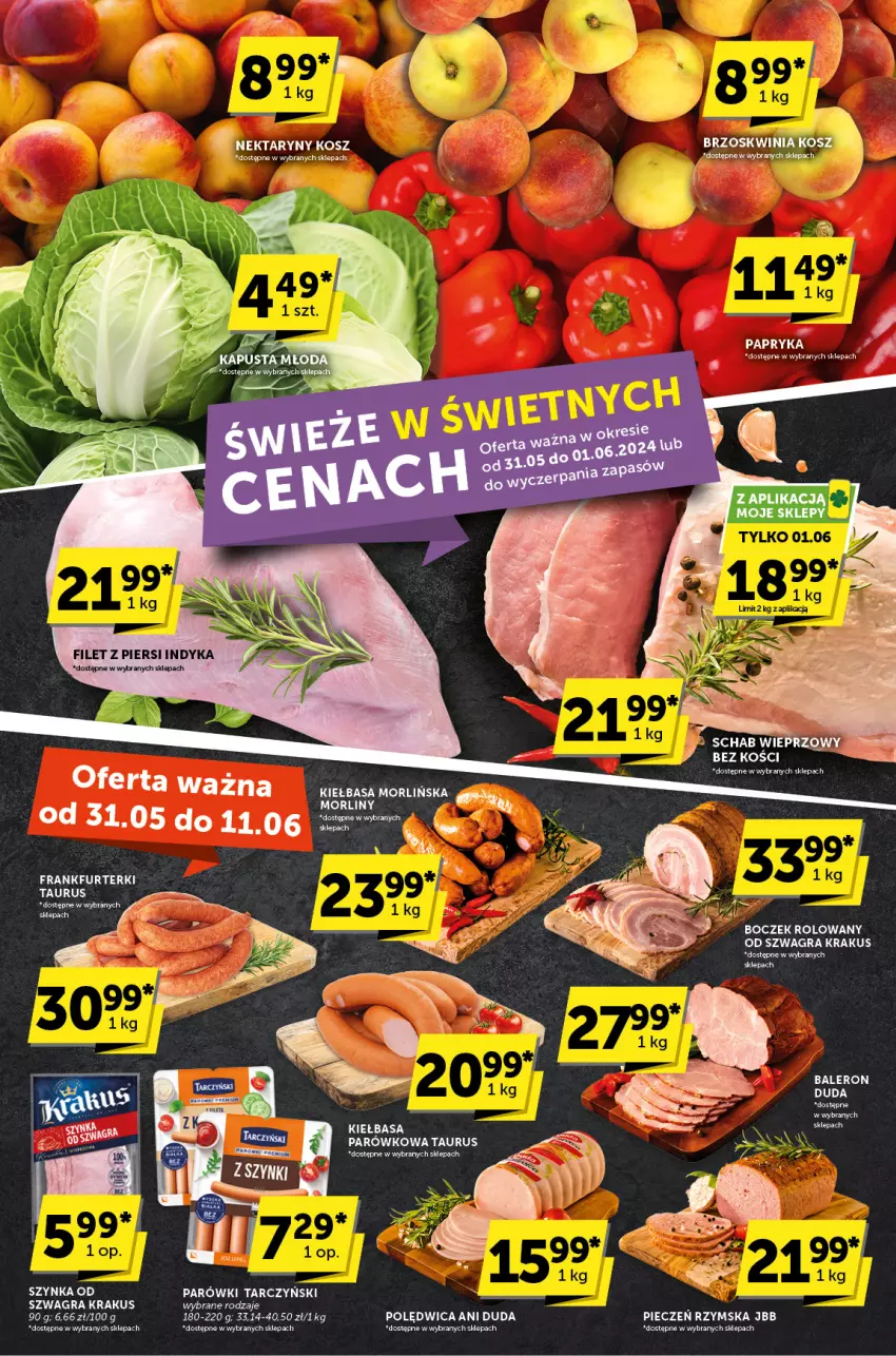 Gazetka promocyjna ABC - ważna 31.05 do 11.06.2024 - strona 3 - produkty: Boczek, Duda, Filet z piersi indyka, Gra, Kosz, Krakus, LG, Morliny, Nektar, Parówki, Piec, Pieczeń rzymska, Polędwica, Ser, Szynka, Tarczyński