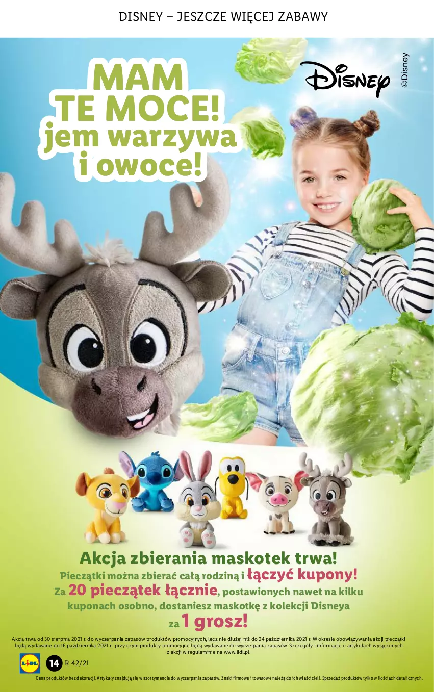 Gazetka promocyjna Lidl - GAZETKA - ważna 18.10 do 24.10.2021 - strona 14 - produkty: Disney, Kotek, Owoce, Piec, Warzywa, Warzywa i owoce