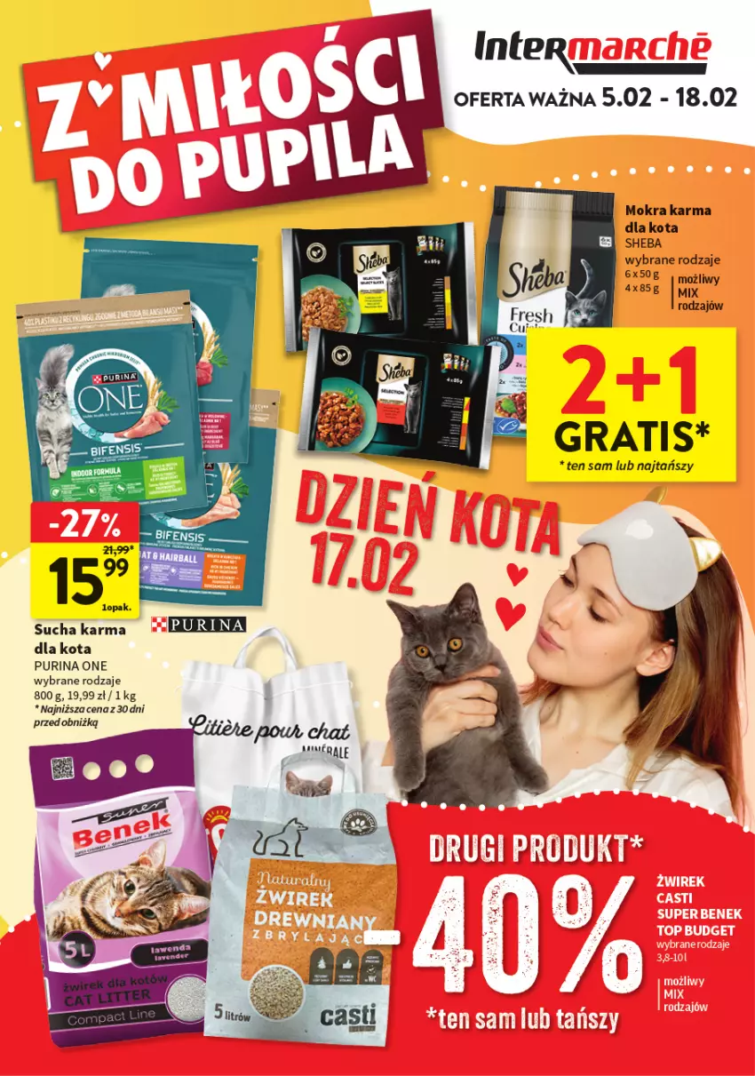 Gazetka promocyjna Intermarche - Gazetka Intermarche - ważna 05.02 do 18.02.2026 - strona 1 - produkty: Gra, Mokra karma, Pur, Purina, Sheba, Sucha karma