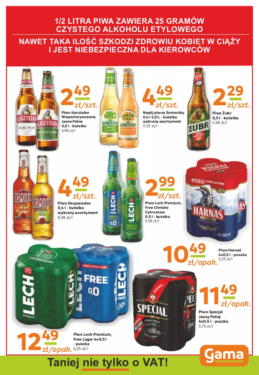 Gazetka promocyjna Gama - Gazetka Gama - ważna 28.03.2022 do 17.03.2023 - strona 11 - produkty: Desperados, Gra, Harnaś, Kasztelan, Lech Premium, Napój, Piec, Piwa, Piwo, Somersby