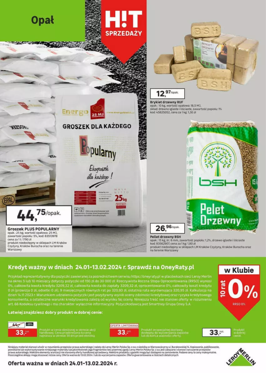 Gazetka promocyjna Leroy Merlin - ważna 24.01 do 13.02.2024 - strona 6 - produkty: Brykiet drzewny, Groszek, Sprzedawcy, Tera