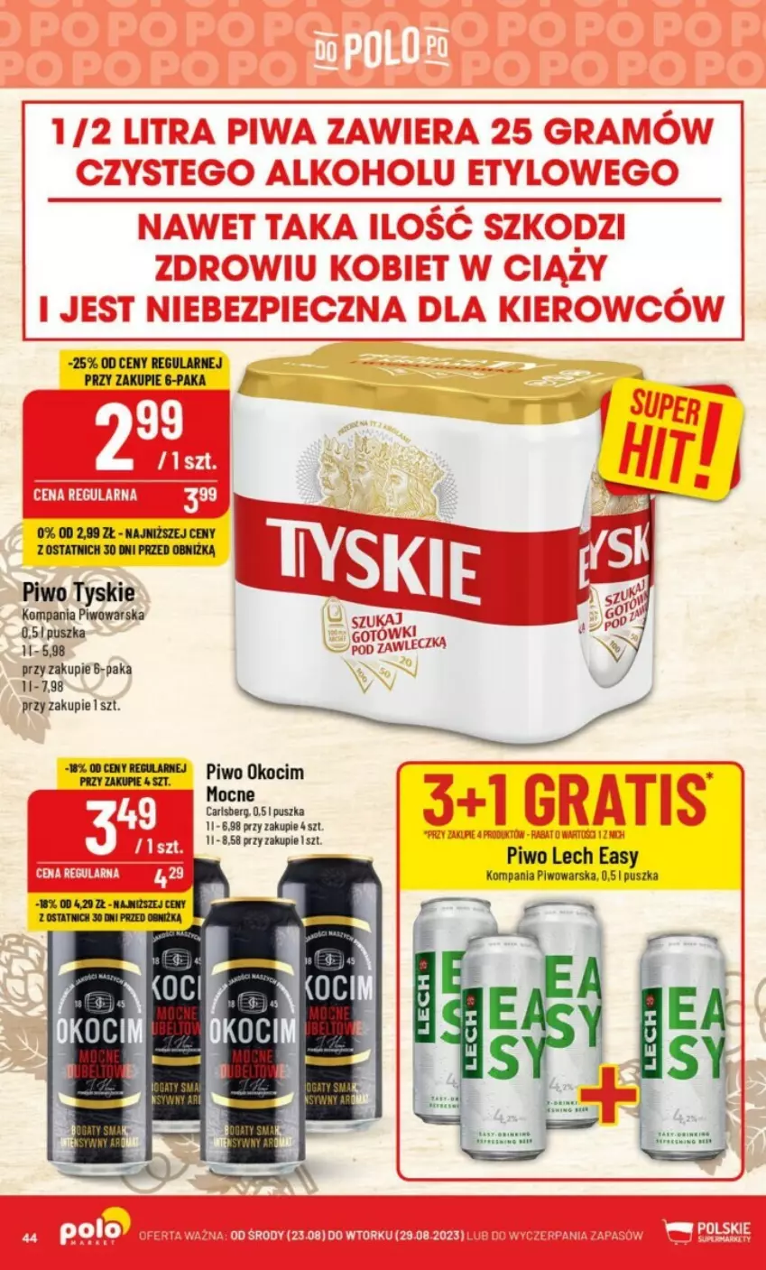 Gazetka promocyjna PoloMarket - ważna 23.08 do 29.08.2023 - strona 39 - produkty: Carlsberg, Koc, Okocim, Piwo, Tyskie