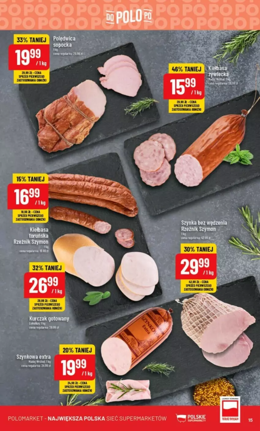 Gazetka promocyjna PoloMarket - ważna 23.08 do 29.08.2023 - strona 7 - produkty: Kiełbasa, Kurczak, Kurczak gotowany, Szynka