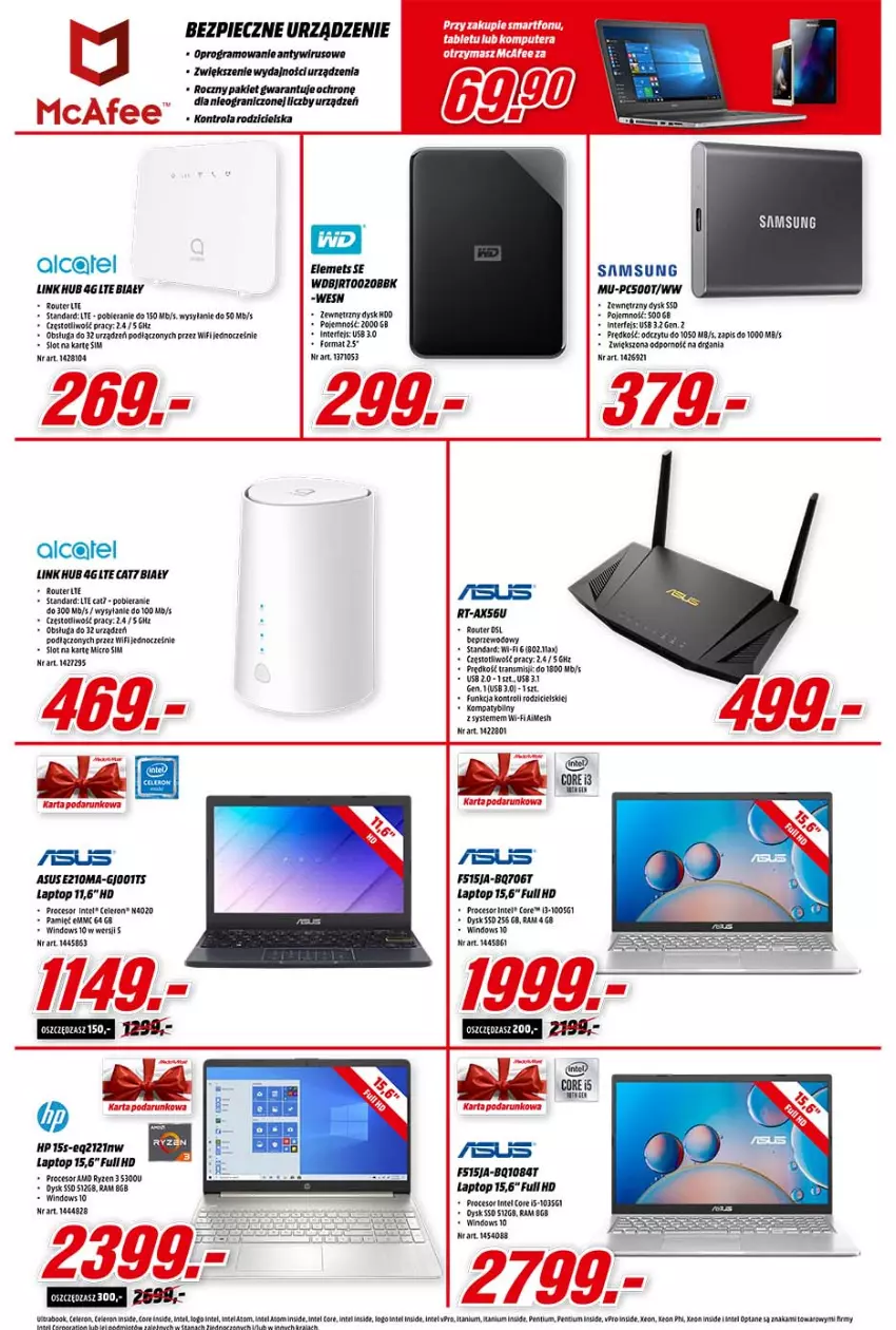 Gazetka promocyjna Media Markt - Gazetka Media Markt - ważna 13.10 do 19.10.2021 - strona 6 - produkty: Asus, Fa, Gra, HP, Intel, Piec, Por, Router, Samsung, Top