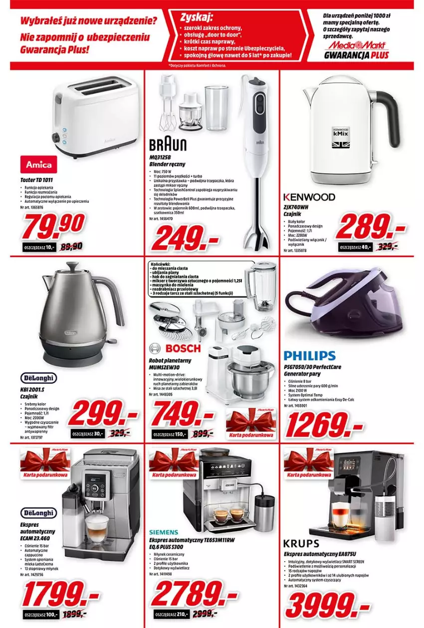 Gazetka promocyjna Media Markt - Gazetka Media Markt - ważna 13.10 do 19.10.2021 - strona 8 - produkty: Bell, Bosch, Cappuccino, Czajnik, HP, Kosz, Młynek, Philips, Piec, Pojemnik, Robot, Robot planetarny, Ser, Siemens, Szatkownica, Toster, Trzepaczka