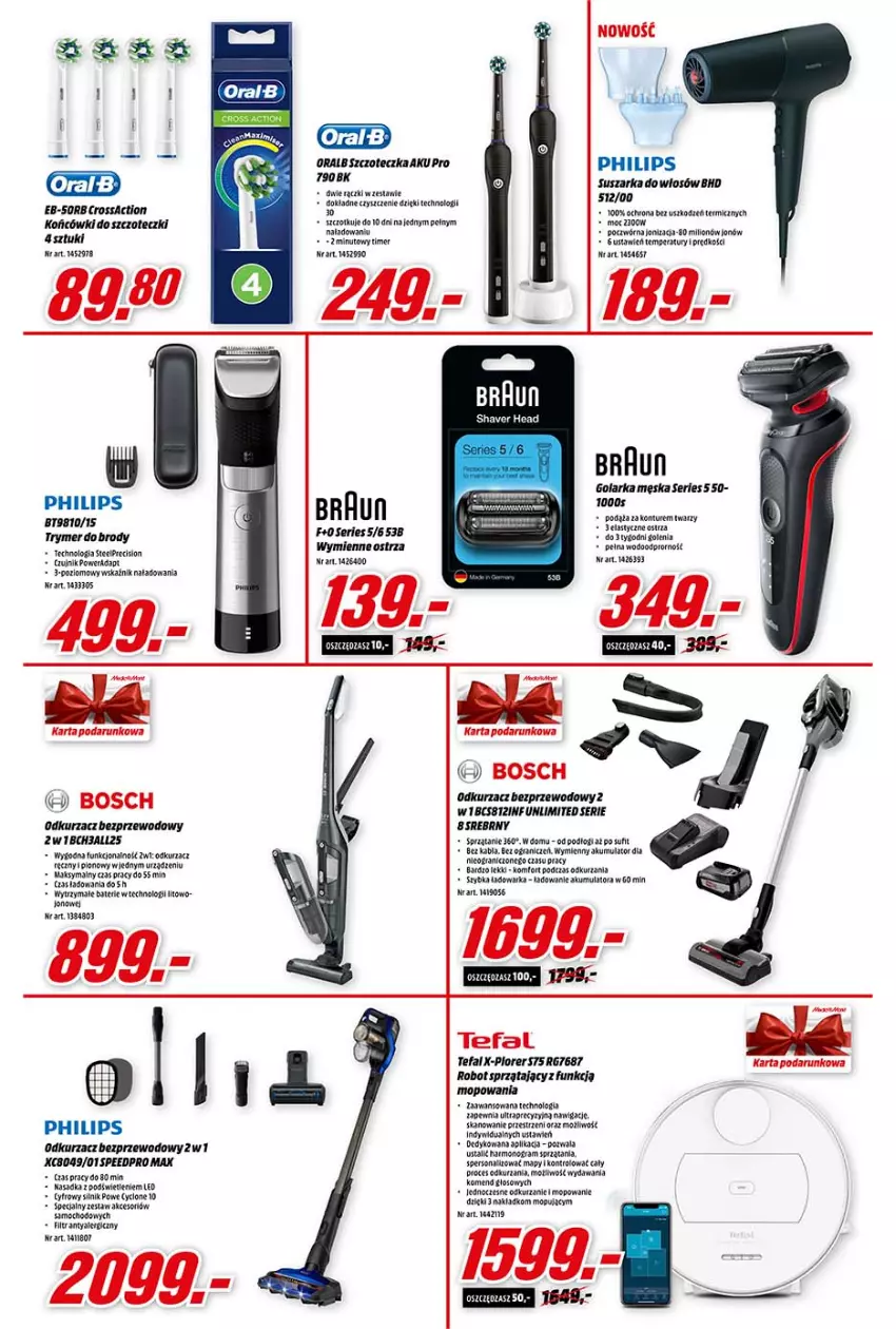 Gazetka promocyjna Media Markt - Gazetka Media Markt - ważna 13.10 do 19.10.2021 - strona 9 - produkty: Akumulator, Bosch, Braun, Fa, Gin, Golarka, Gra, Lion, Malm, Mop, Ocet, Odkurzacz, Odkurzacz bezprzewodowy, Philips, Robot, Robot sprzątający, Ser, Sprzątanie, Suszarka, Szczoteczka, Tefal