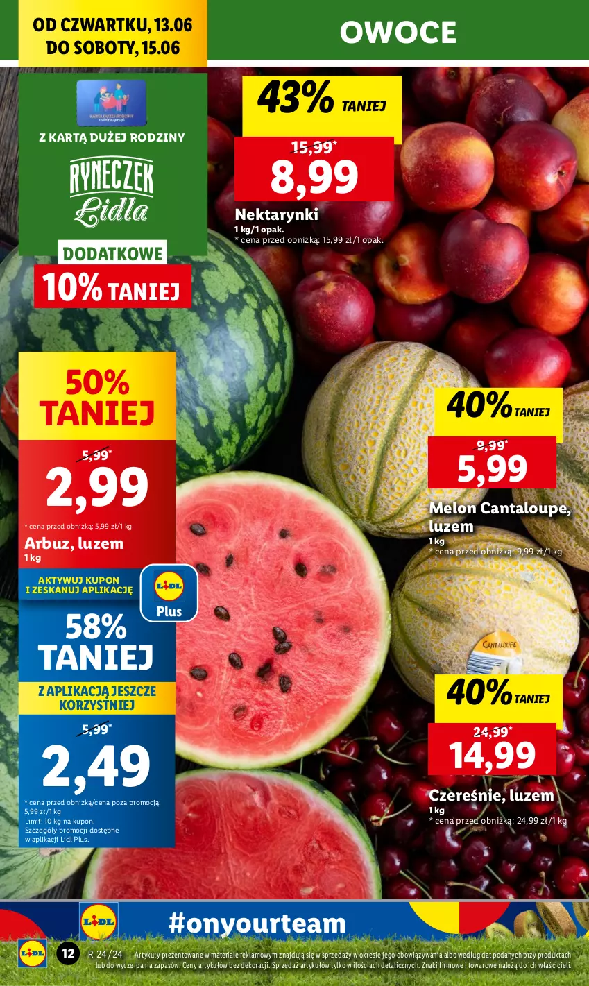 Gazetka promocyjna Lidl - GAZETKA - ważna 13.06 do 15.06.2024 - strona 16 - produkty: Arbuz, Chleb, Melon, Nektar, Owoce, Ser