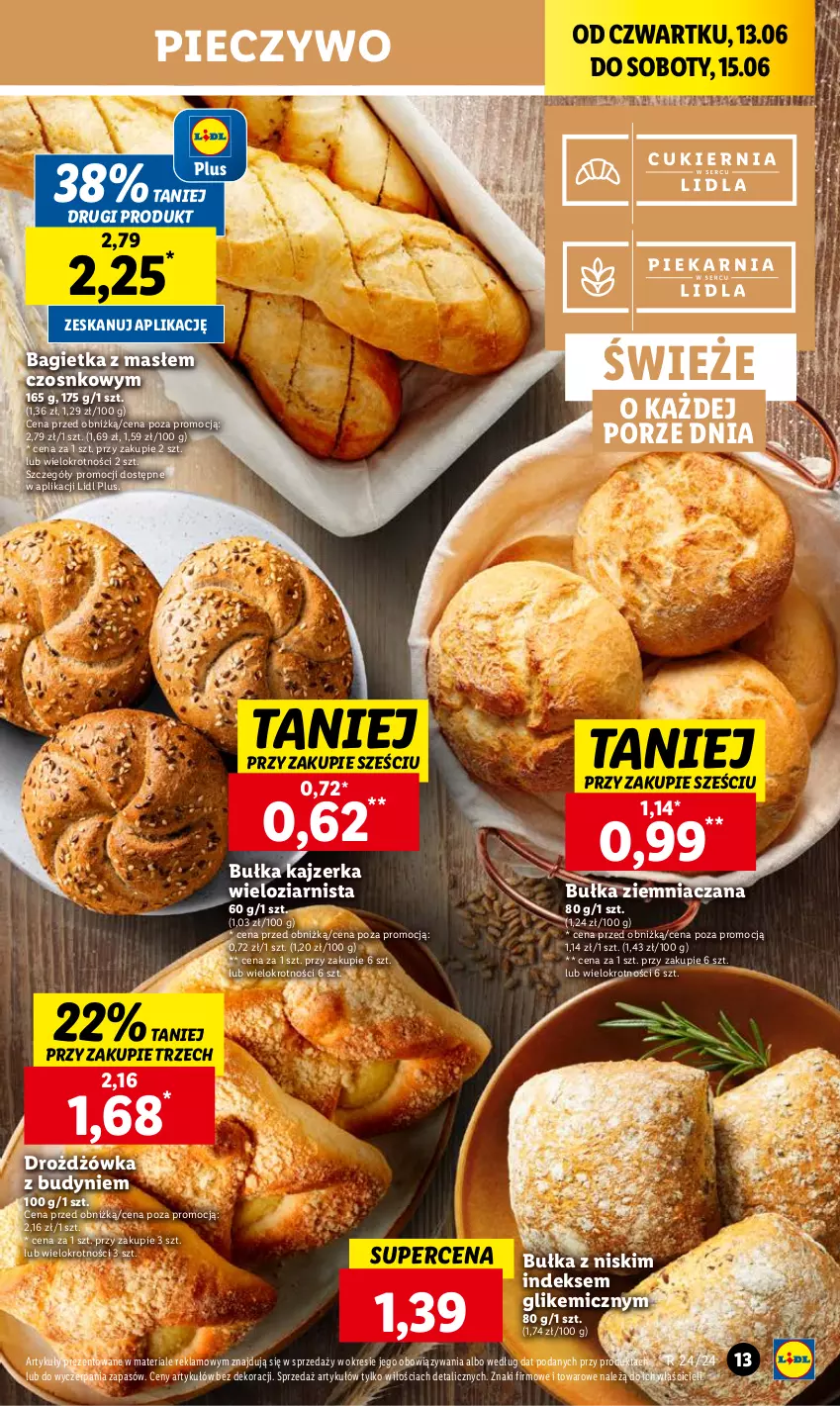 Gazetka promocyjna Lidl - GAZETKA - ważna 13.06 do 15.06.2024 - strona 17 - produkty: Bagietka, Bułka, Kajzerka, Piec, Pieczywo, Por