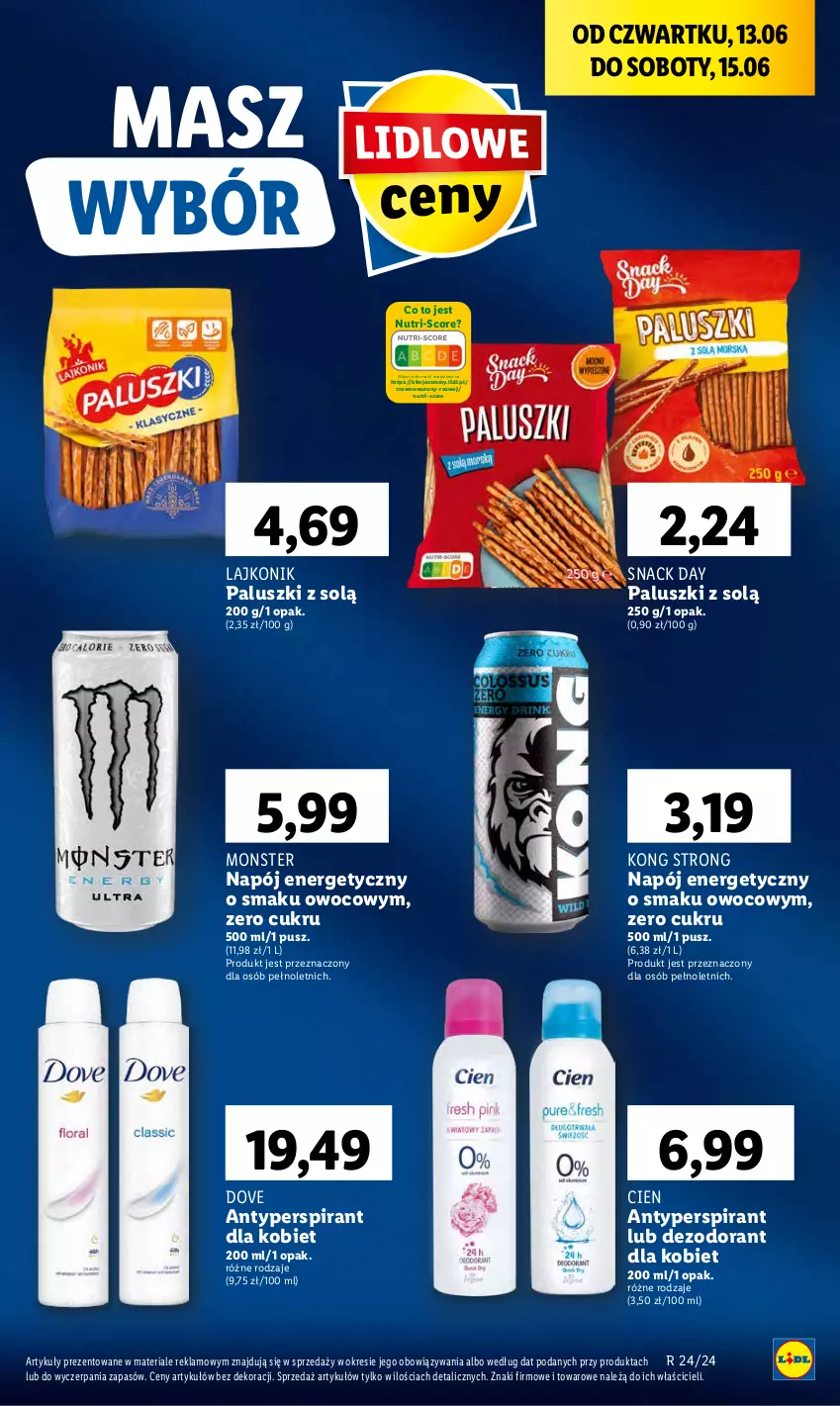 Gazetka promocyjna Lidl - GAZETKA - ważna 13.06 do 15.06.2024 - strona 37 - produkty: Antyperspirant, Dezodorant, Dove, Lajkonik, Napój, Napój energetyczny, Wazon